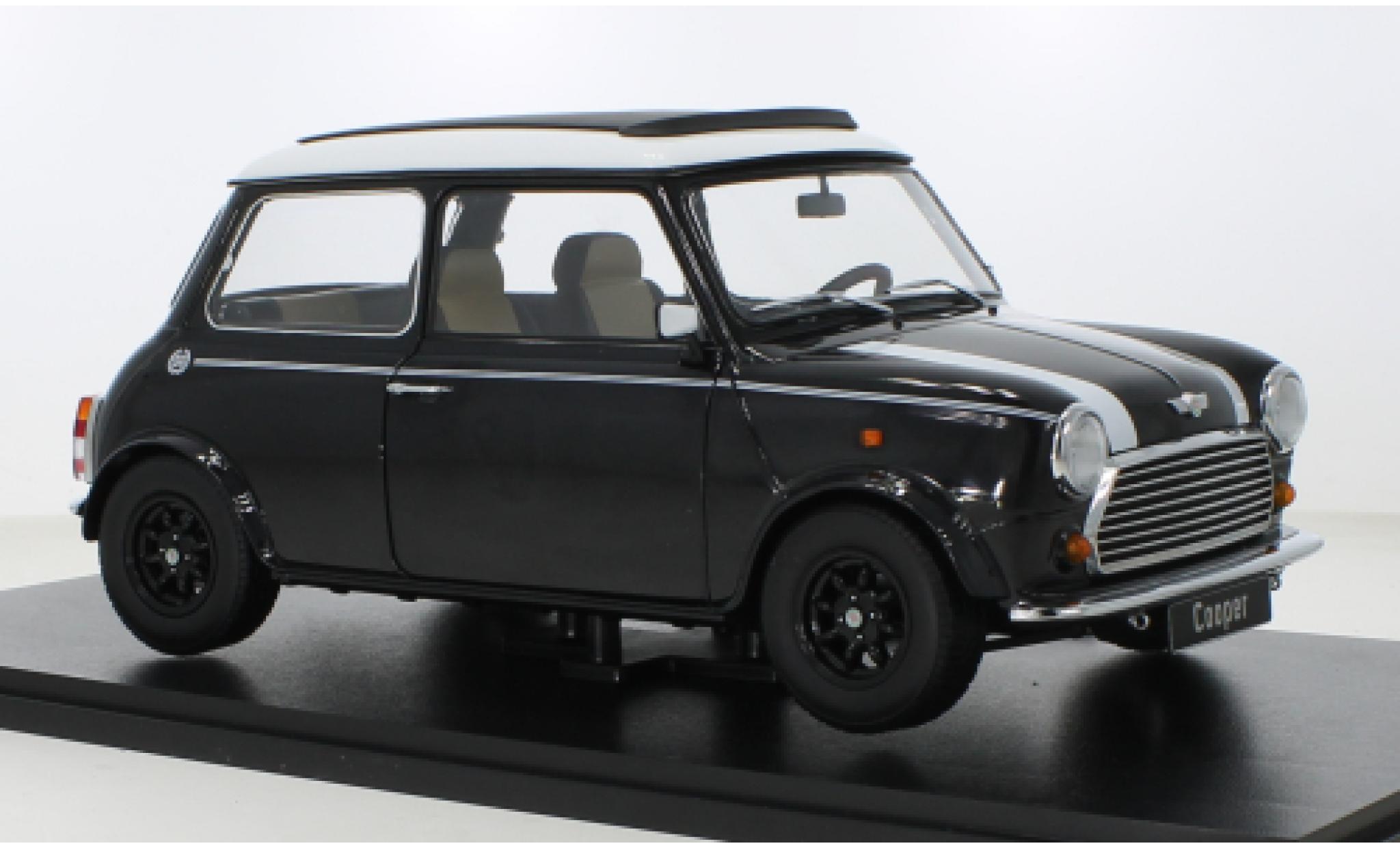 Mini Cooper 1/12 KK Scale metallic zwart/wit modelauto