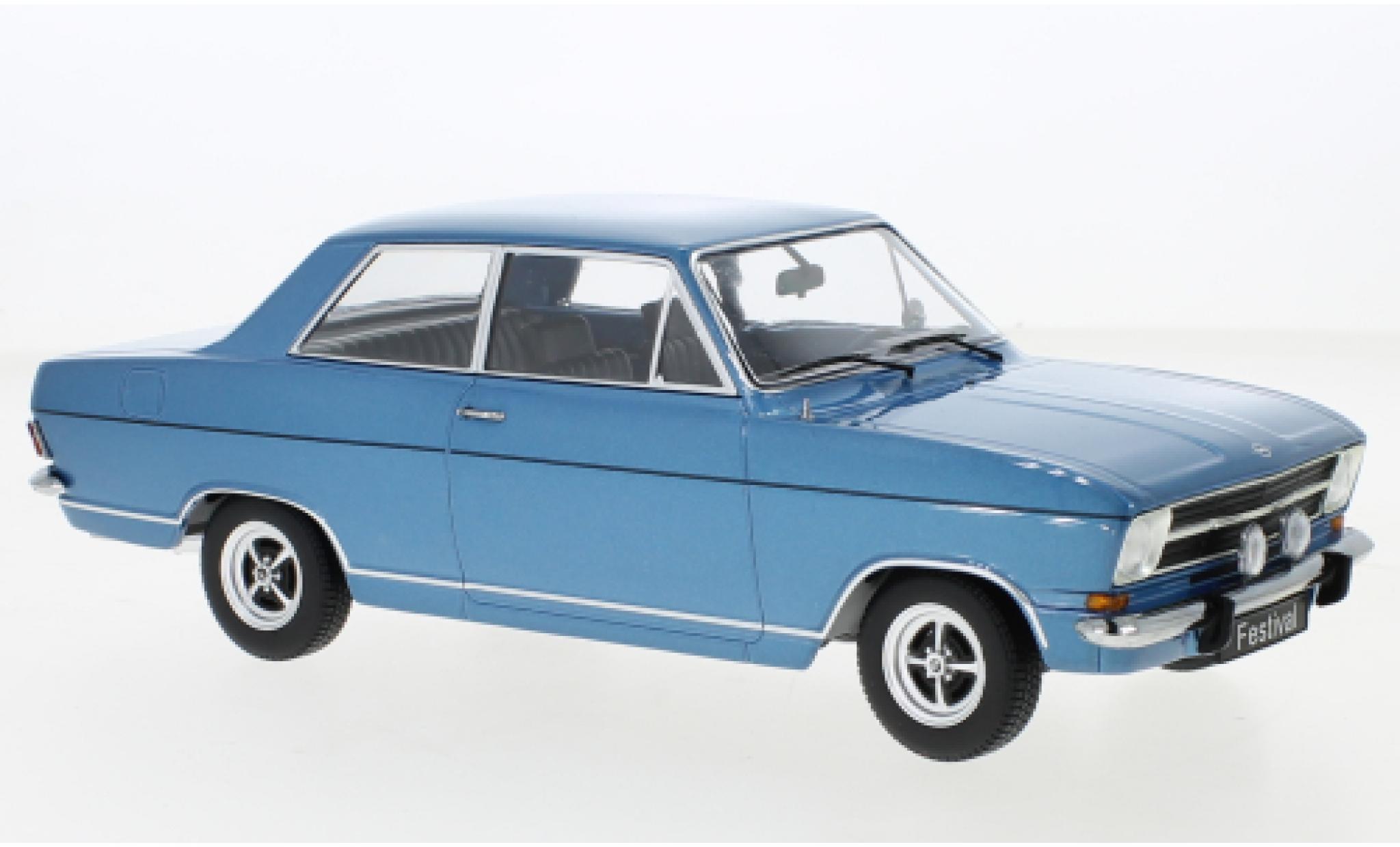 Opel Kadett 1/18 KK Scale B Festival metallic blauw 1973 modelauto