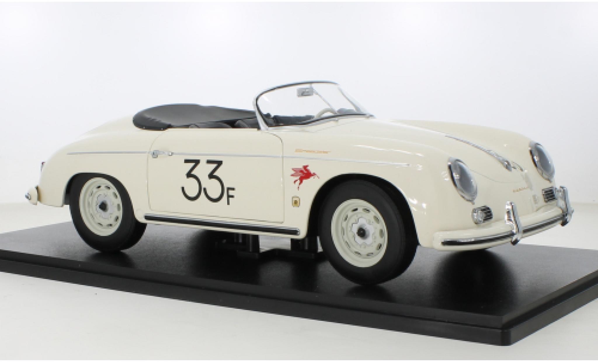 Porsche 356 1/12 KK Scale A Speedster wit No.33 James 1955 modelauto