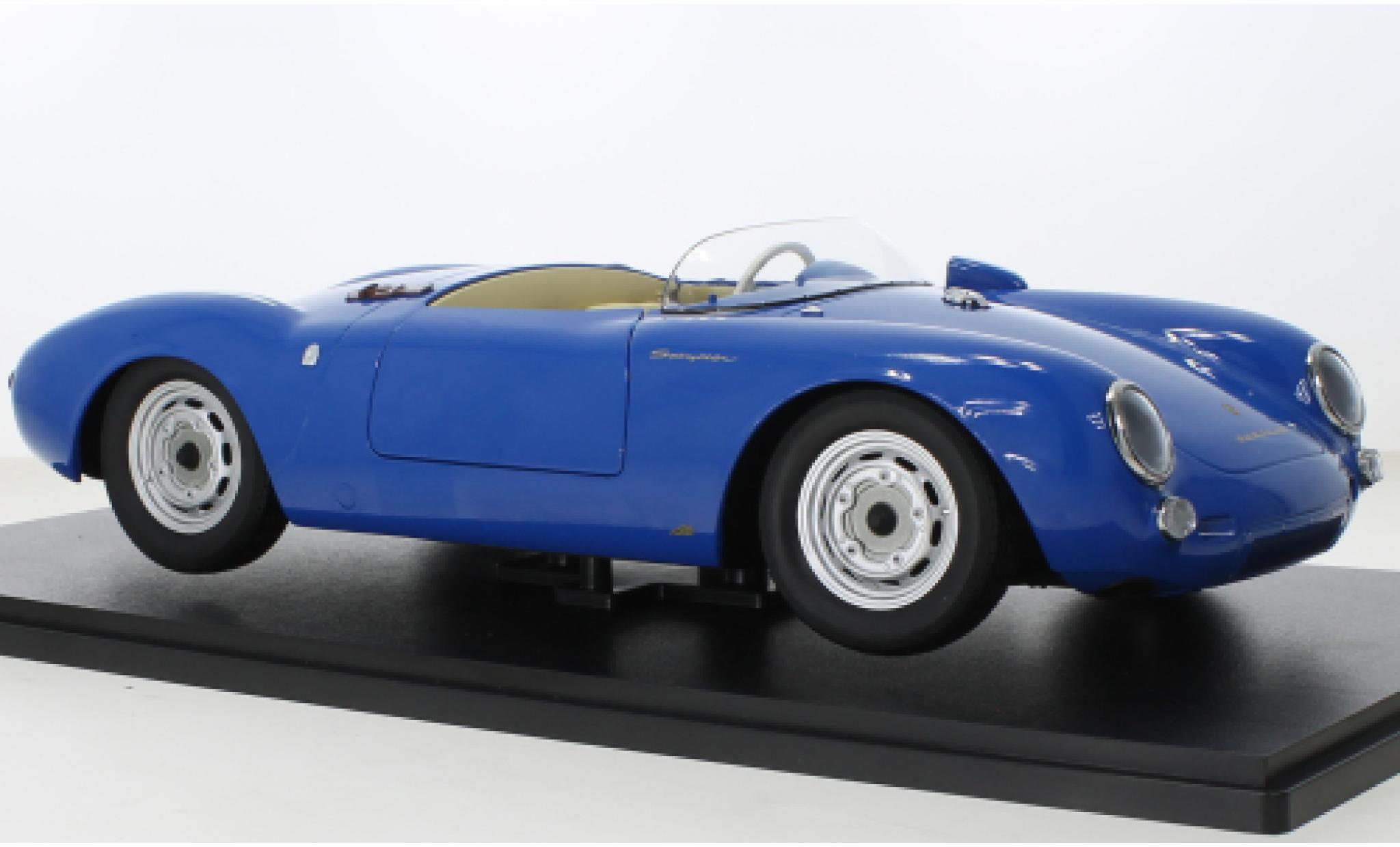 Porsche 550 1/12 KK Scale A Spyder metallic blauw/metallic wit 1953 modelauto