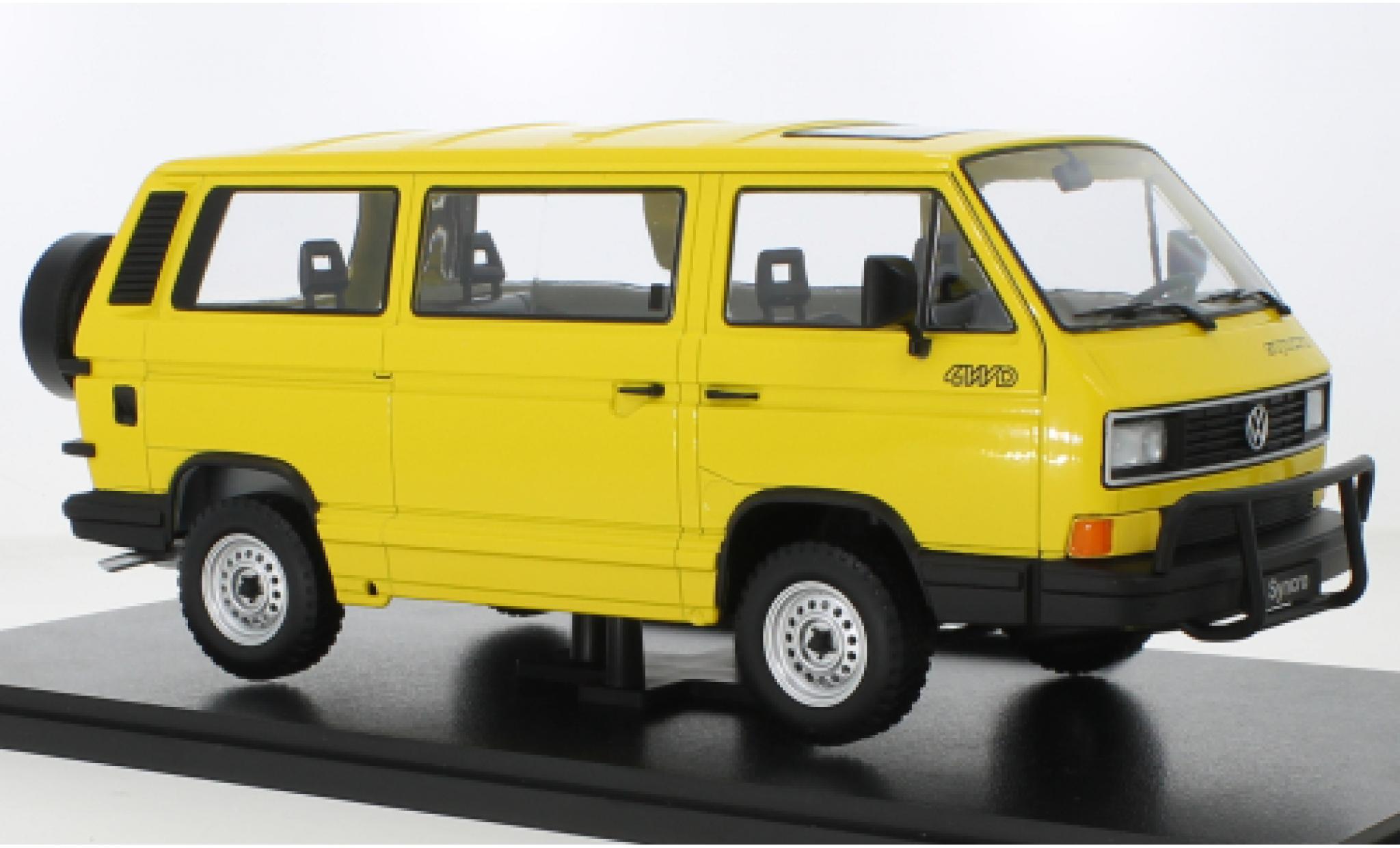 Volkswagen T3 1/18 KK Scale Bus Syncro geel 1987 modelauto