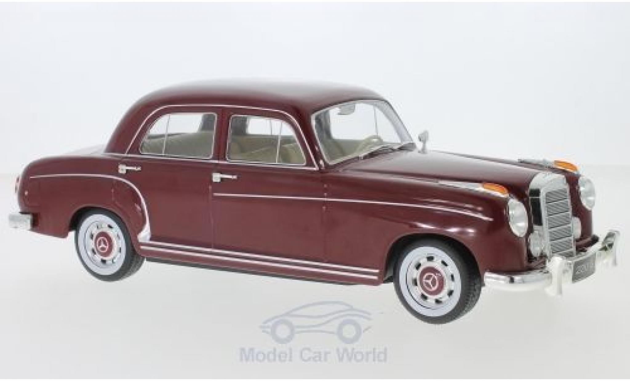 Mercedes 220 1/18 KK Scale S Sedan (W180 II) rood 1956 modelauto