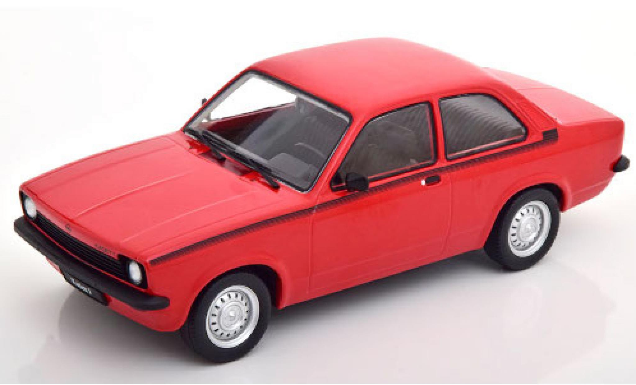 Opel Kadett 1/18 KK Scale C J rood/zwart 1976 modelauto