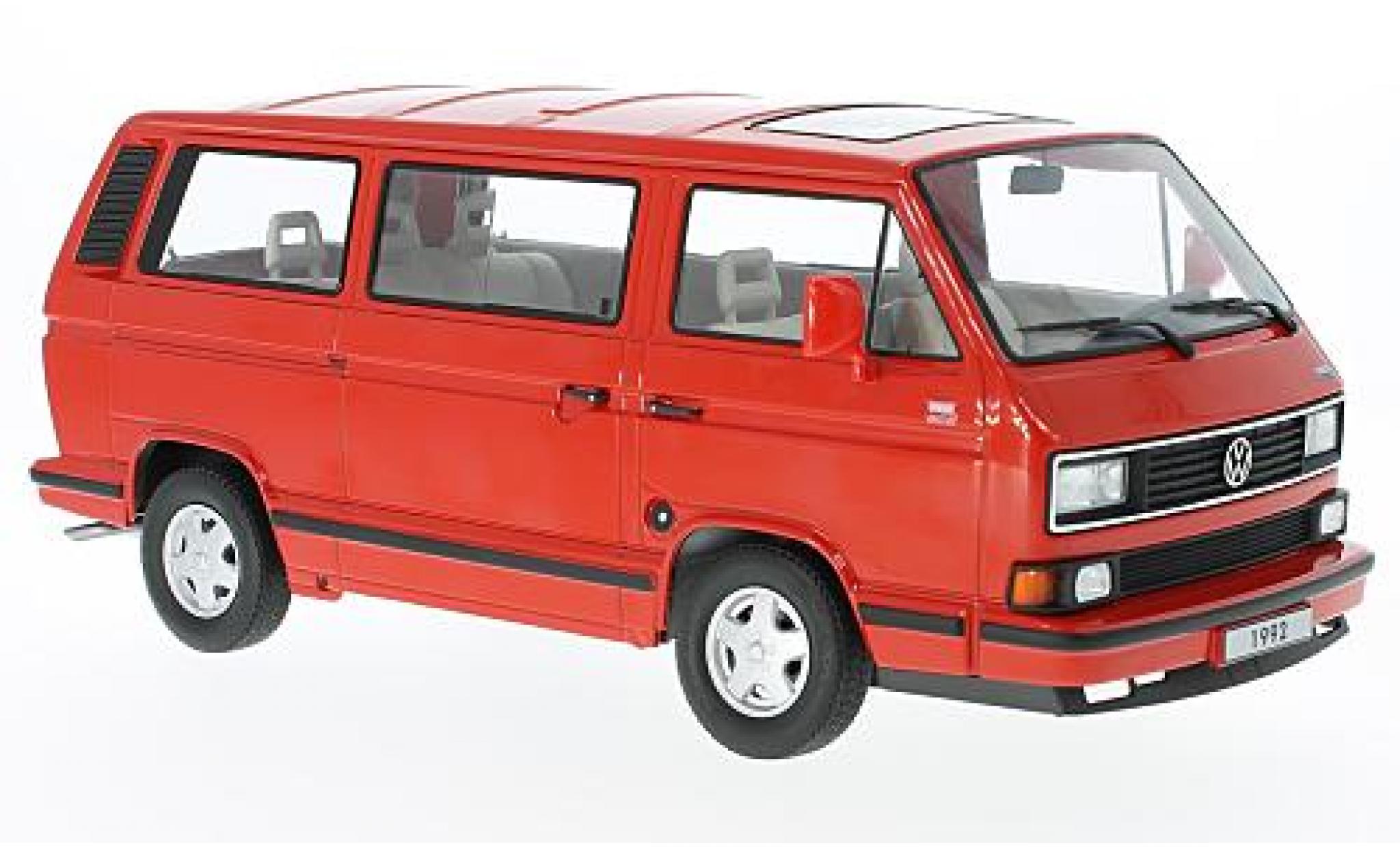 Volkswagen Bulli 1/18 KK Scale T3 Multivan rood 1992 modelauto