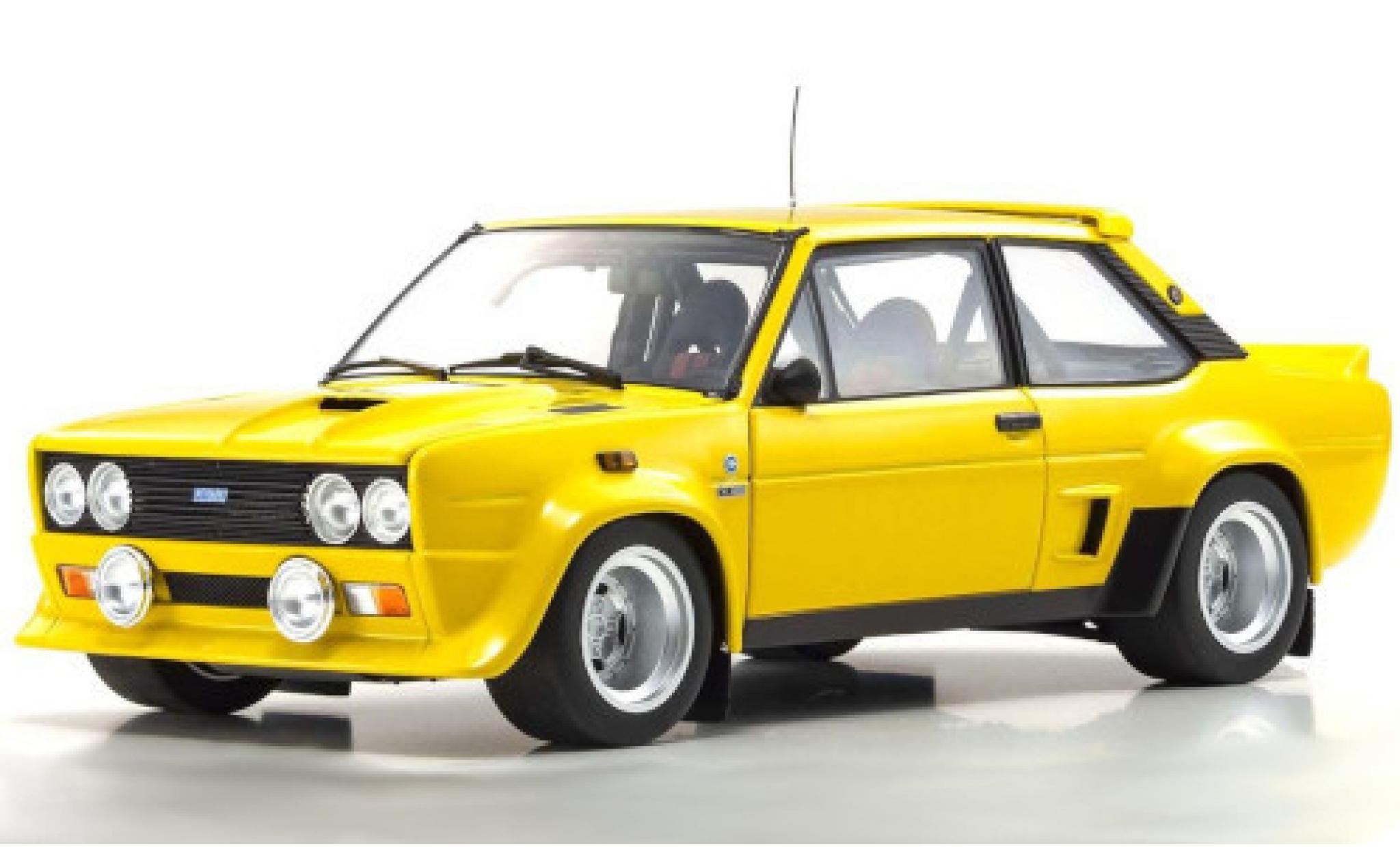 Fiat 131 1/18 Kyosho Abarth geel modelauto