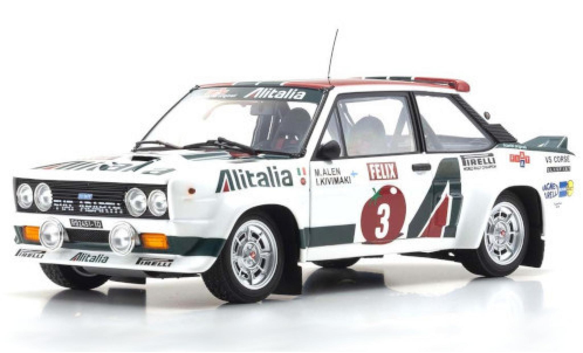 Fiat 131 1/18 Kyosho Abarth No.3 Alitalia Alitalia Rallye WM Rallye Finnland 1978 M.Alen/I.Kivim&auml;ki modelauto