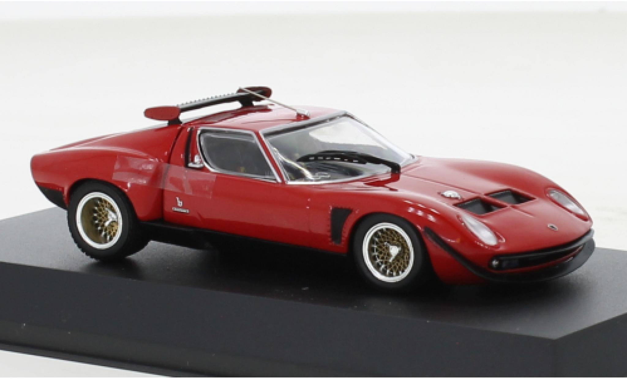 Lamborghini Miura 1/43 Kyosho SVR rood/zwart 1970 modelauto