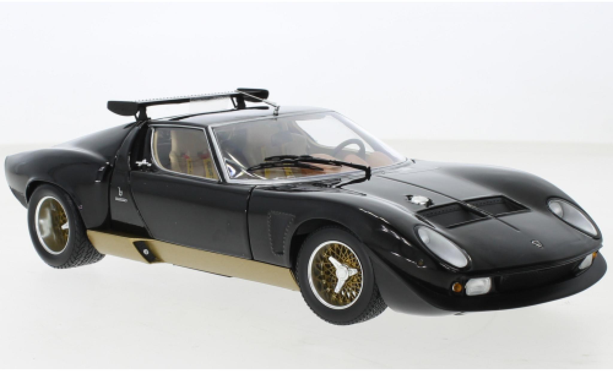 Lamborghini Miura 1/18 Kyosho SVR zwart/gold modelauto