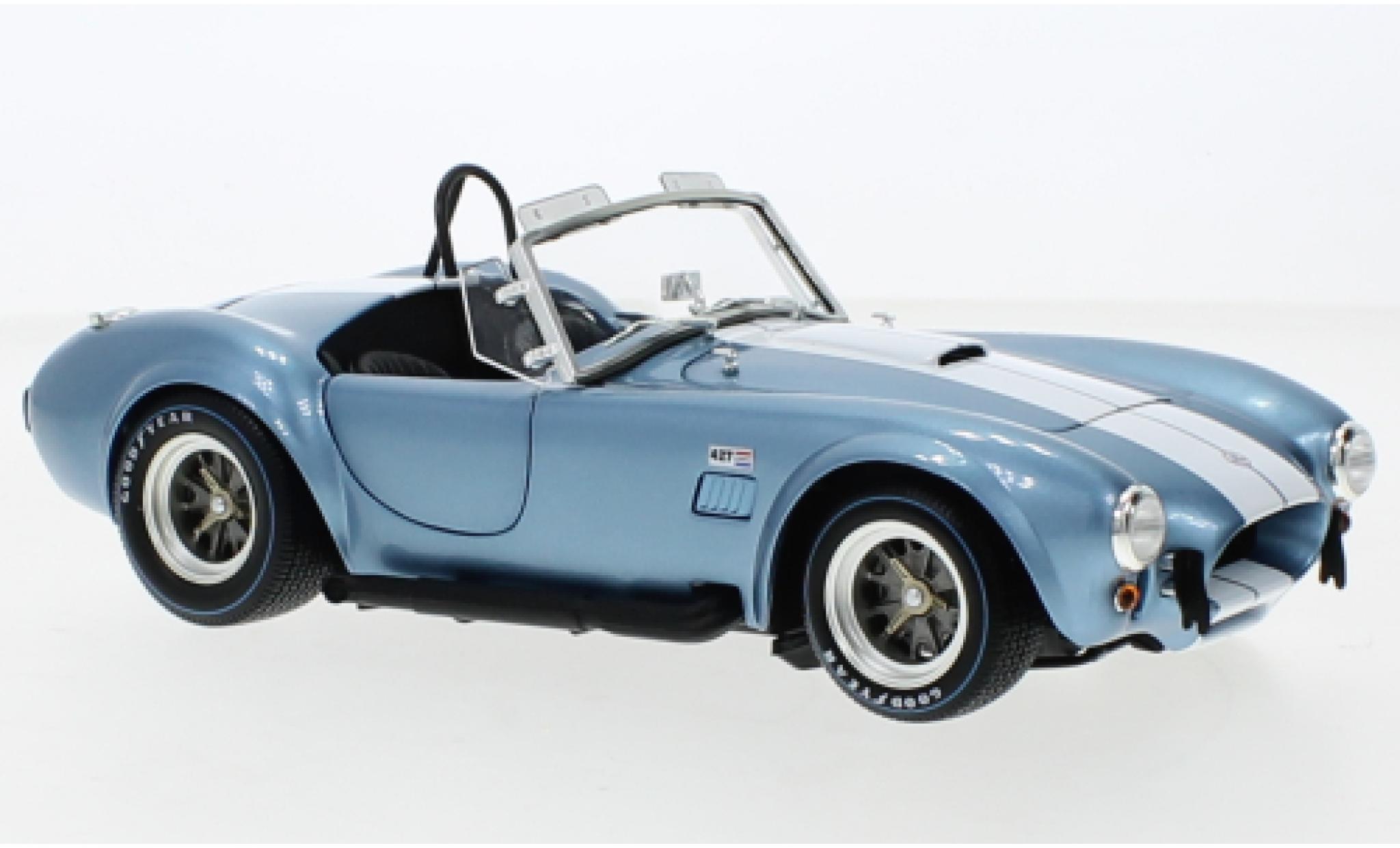 Shelby Cobra 1/18 Kyosho 427 S/C metallic blauw clair/wit modelauto