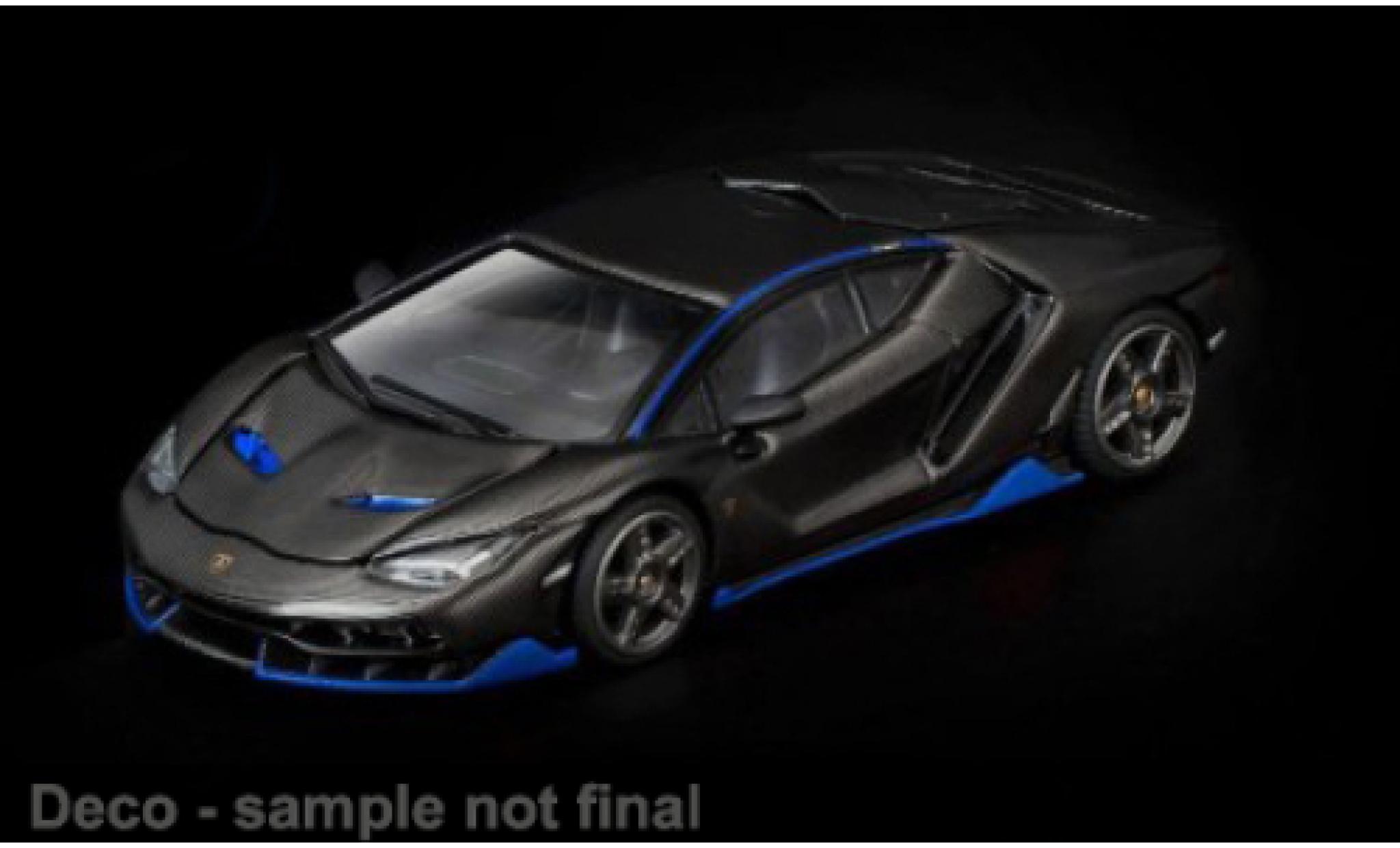 Lamborghini Centenario 1/64 Pop Race carbon/blauw 1:64 modelauto