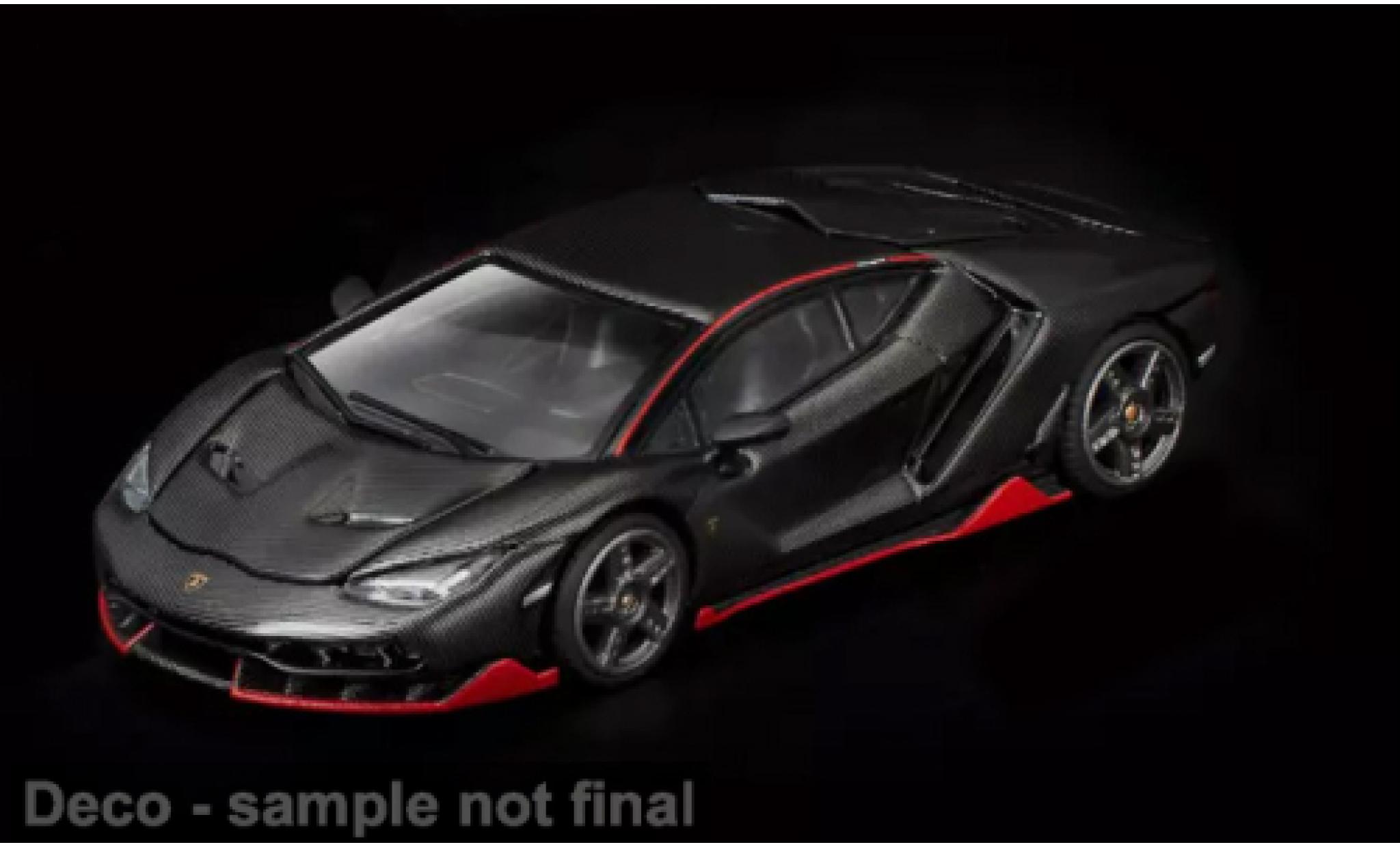 Lamborghini Centenario 1/64 Pop Race carbon/rood 1:64 modelauto