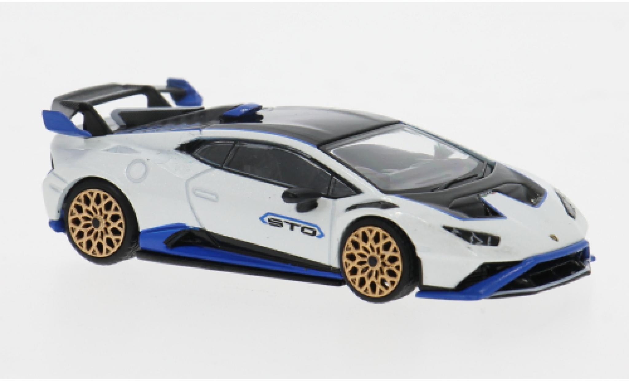 Lamborghini Huracan 1/64 Mini GT STO wit/blauw 1:64 modelauto