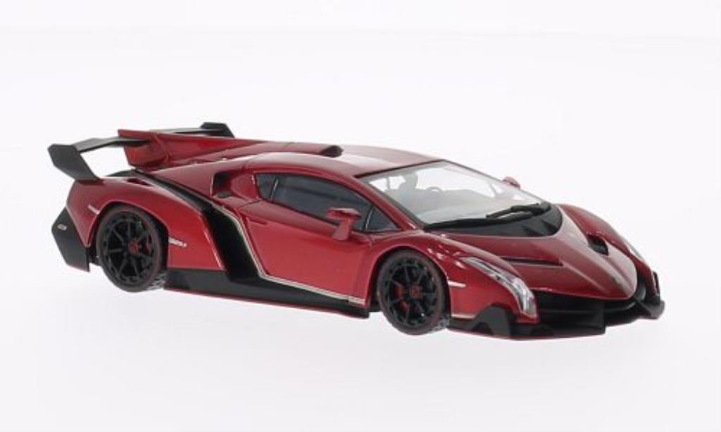Lamborghini Veneno 1/43 Kyosho rood mit roodem Dekorstreifen modelauto