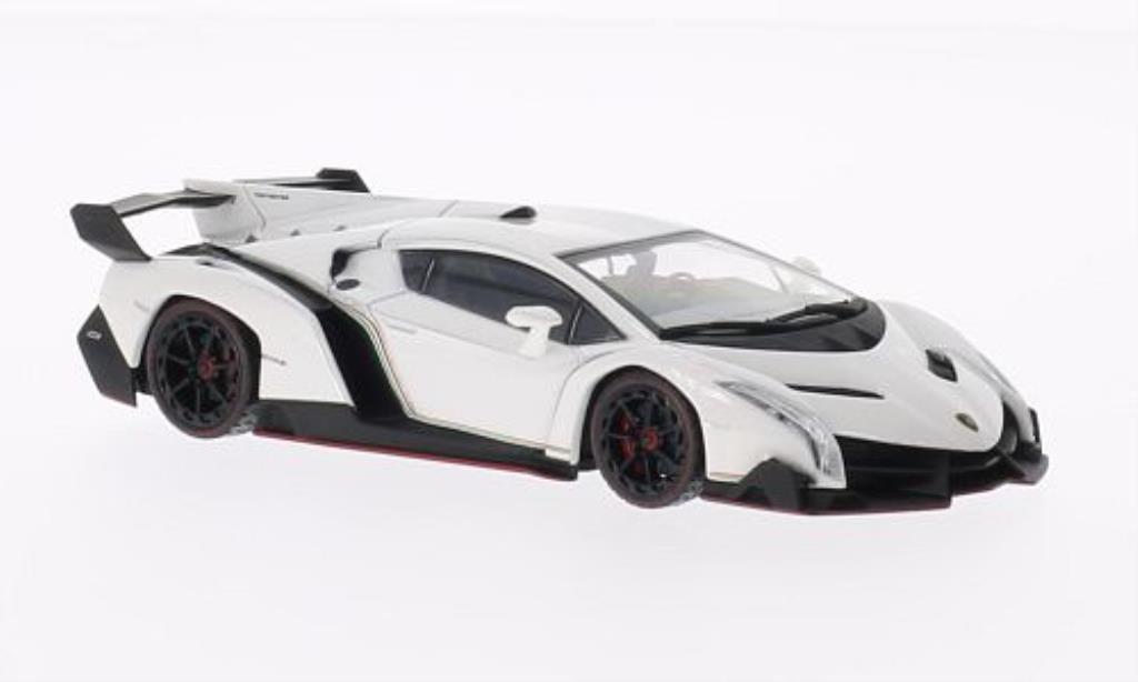 Lamborghini Veneno 1/43 Kyosho wit mit roodem Dekorstreifen modelauto