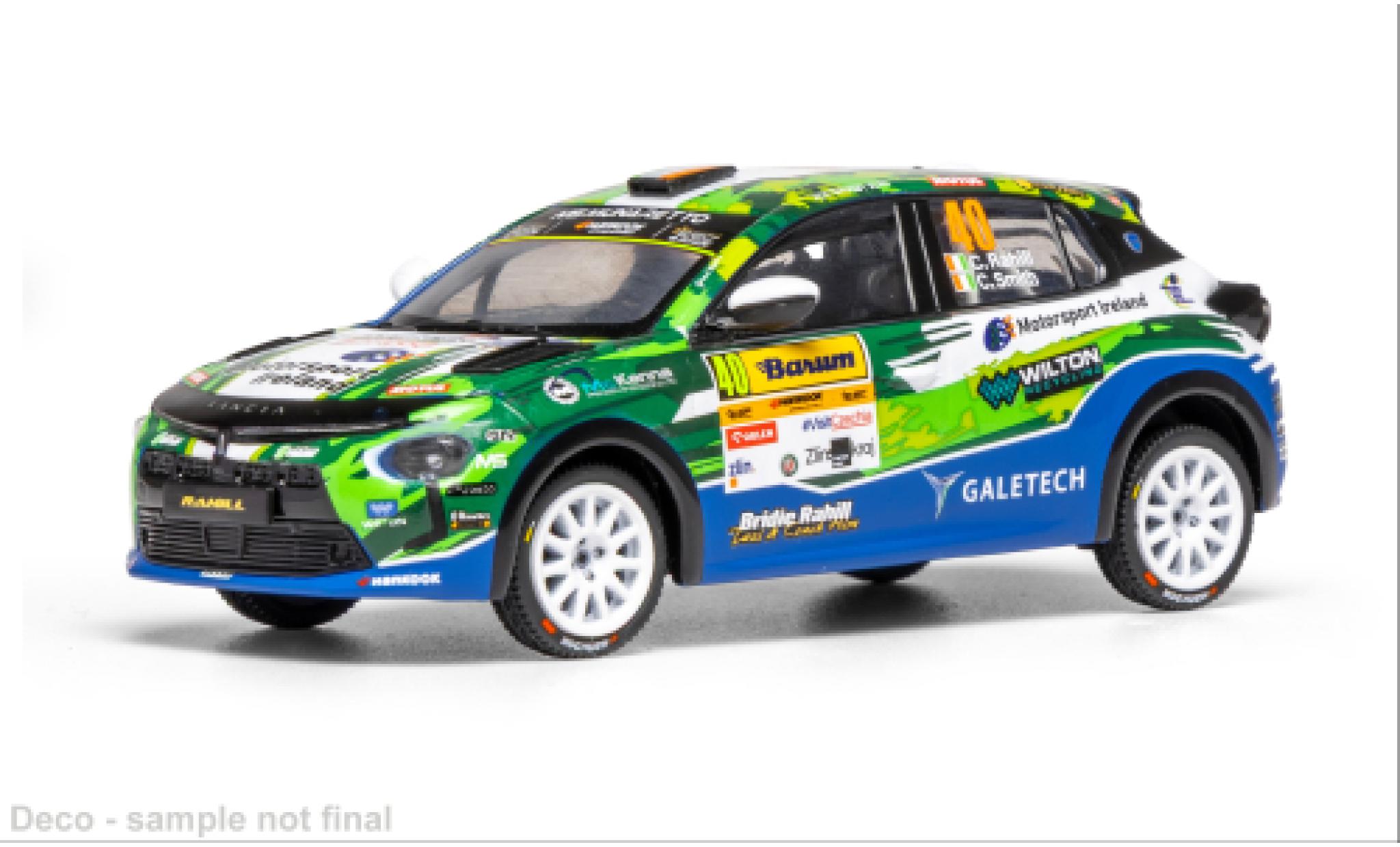 Lancia Ypsilon 1/43 IXO Rally4 HF Barum Rally 2025 #40 C.Rahill/C.Smith 1:43 modelauto