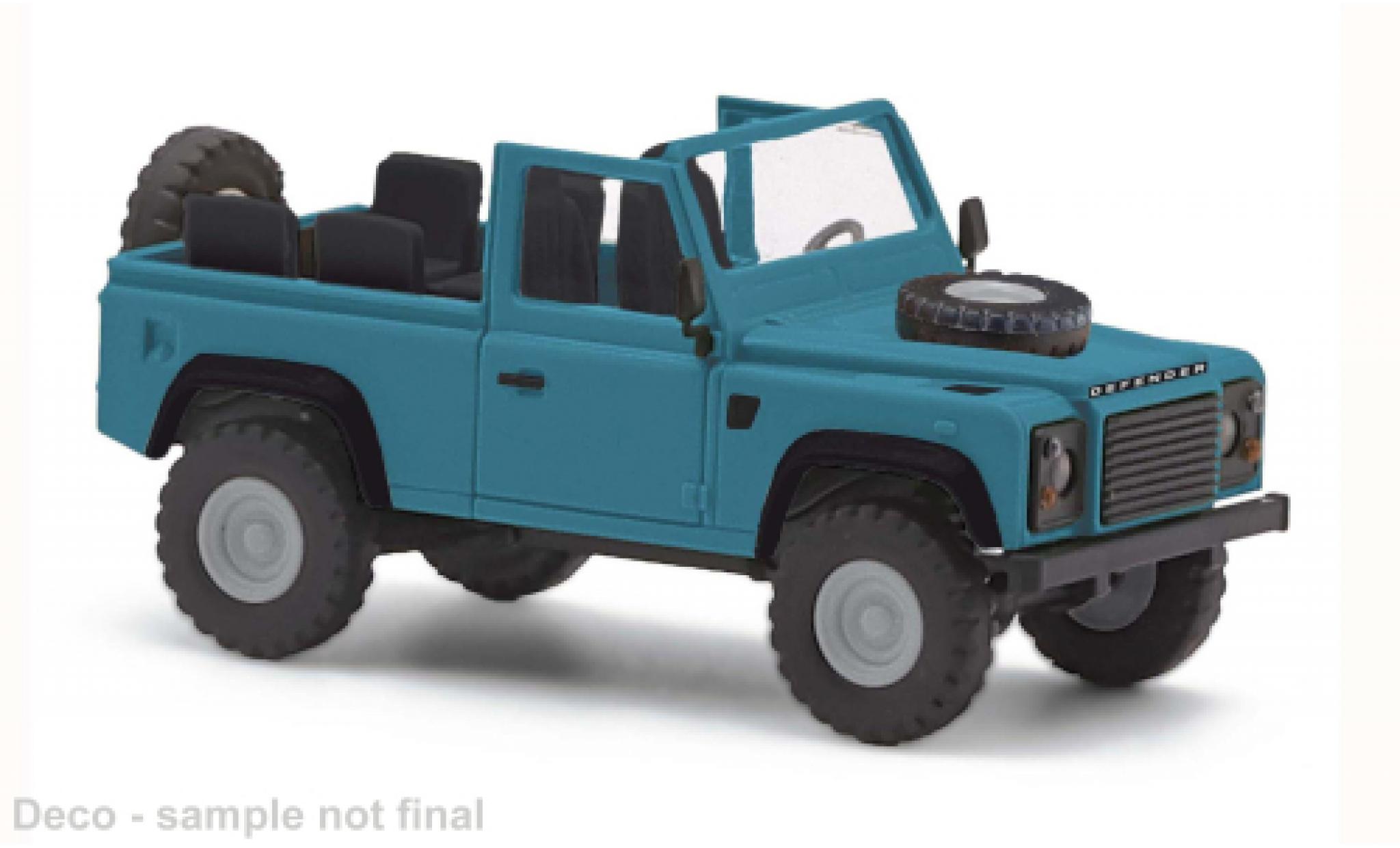 Land Rover Defender 1/87 Busch 90 turquoise/zwart 1983 1:87 modelauto