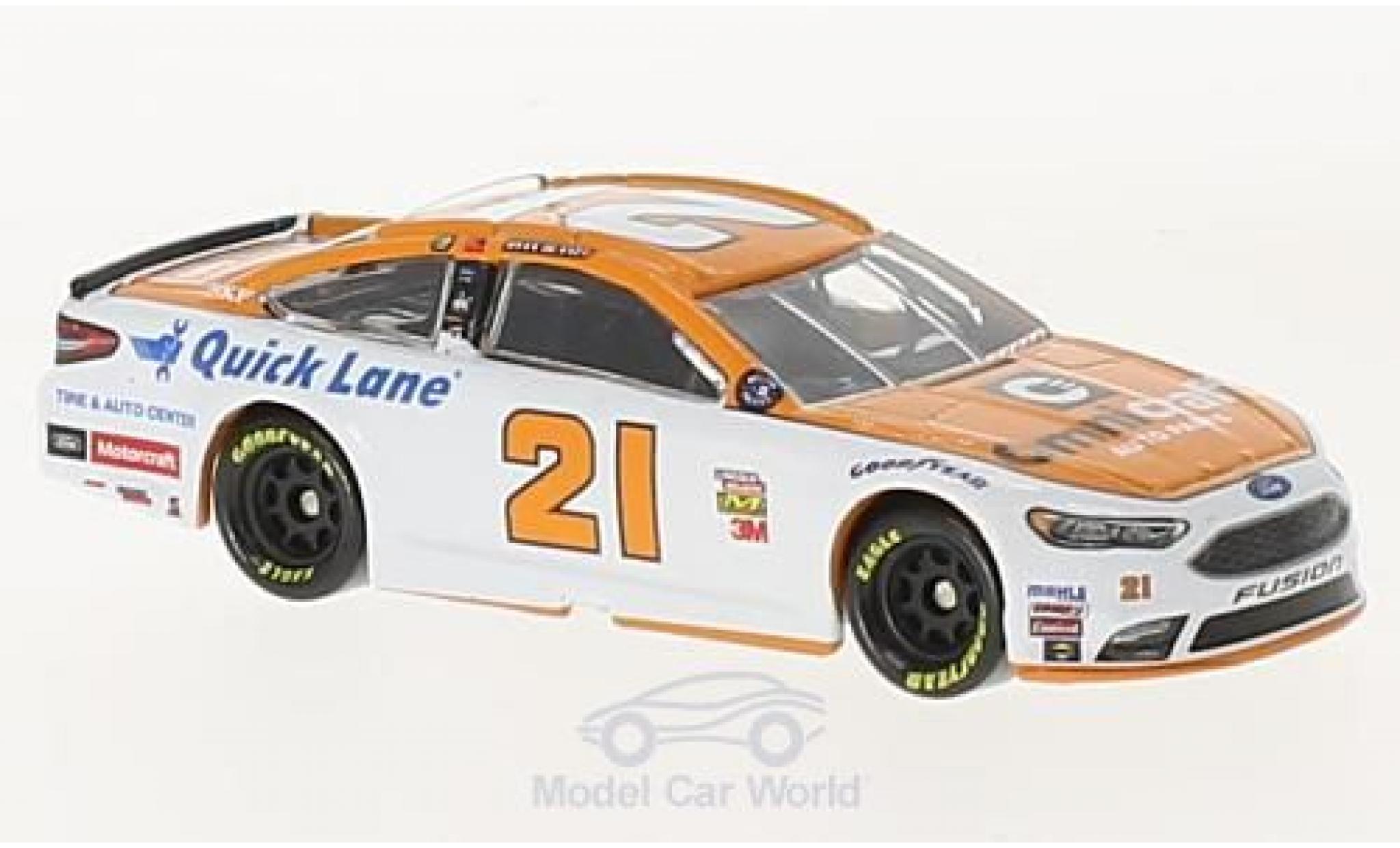 Ford Fusion 1/64 Lionel Racing No.21 Wood 21broodhers Omnicraft Nascar 2017 R.Blaney ohne Vitrine modelauto