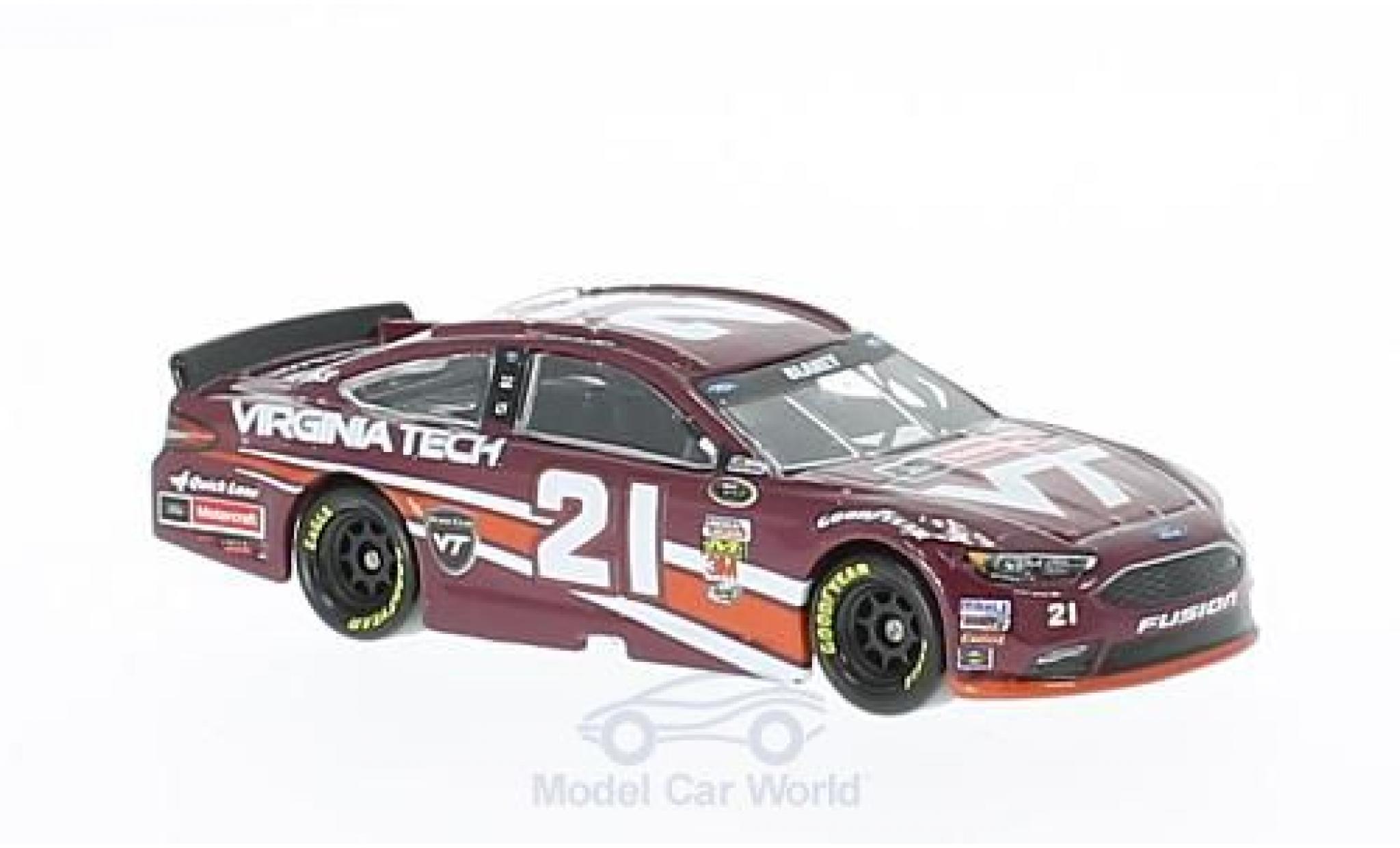 Ford Fusion 1/64 Lionel Racing No.21 Wood Broodhers Virginia Tech Nascar 2016 R.Blaney ohne Vitrine modelauto