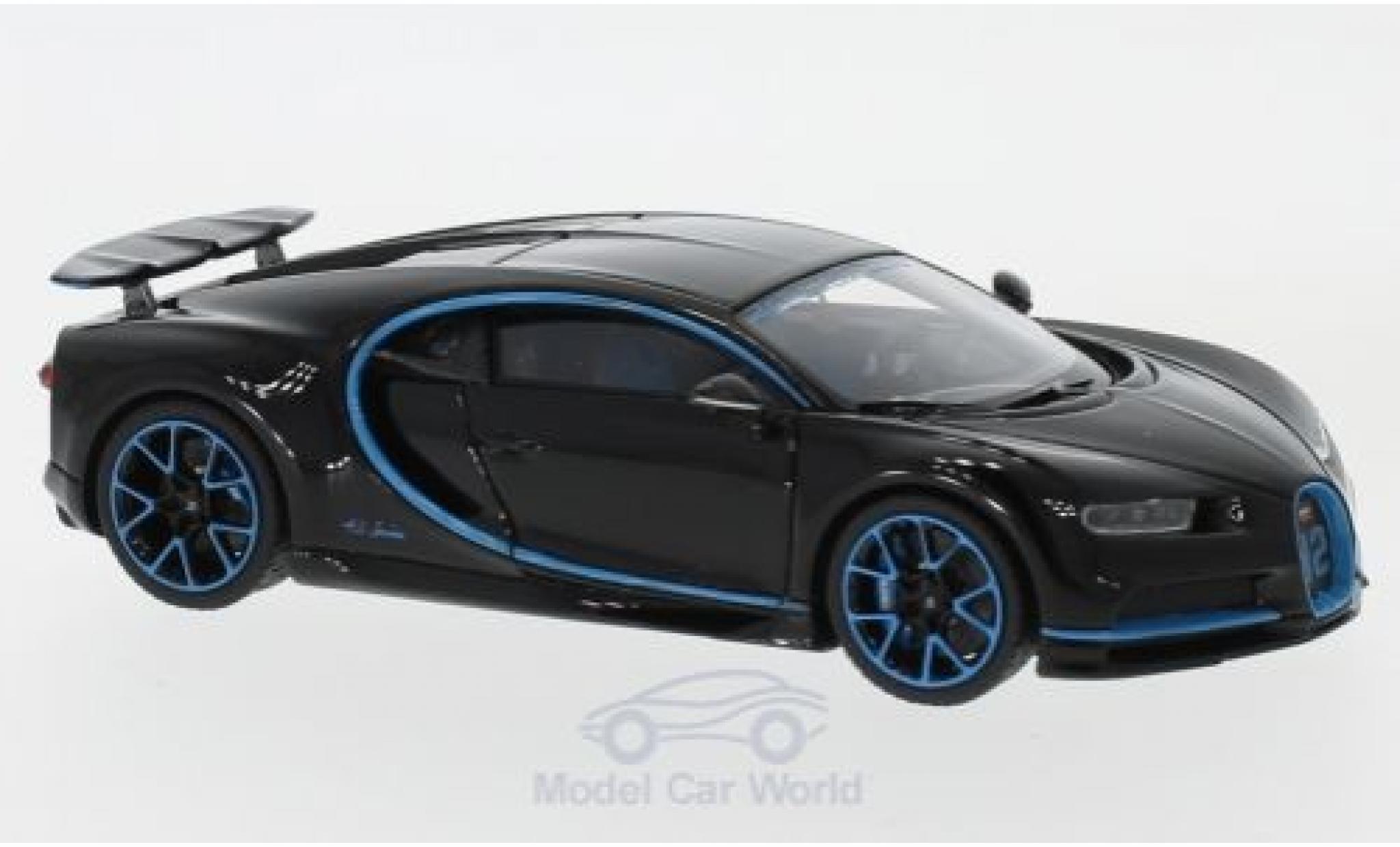 Bugatti Chiron 1/43 Look Smart Zero-400-Zero blauw/blauw mit ausgefahrenem Heckspoiler modelauto