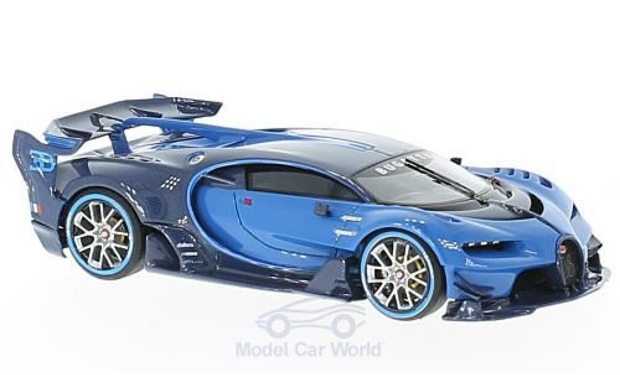Bugatti Vision 1/43 Look Smart Gran Turismo blauw/blauw 2015 IAA Frankfurt modelauto