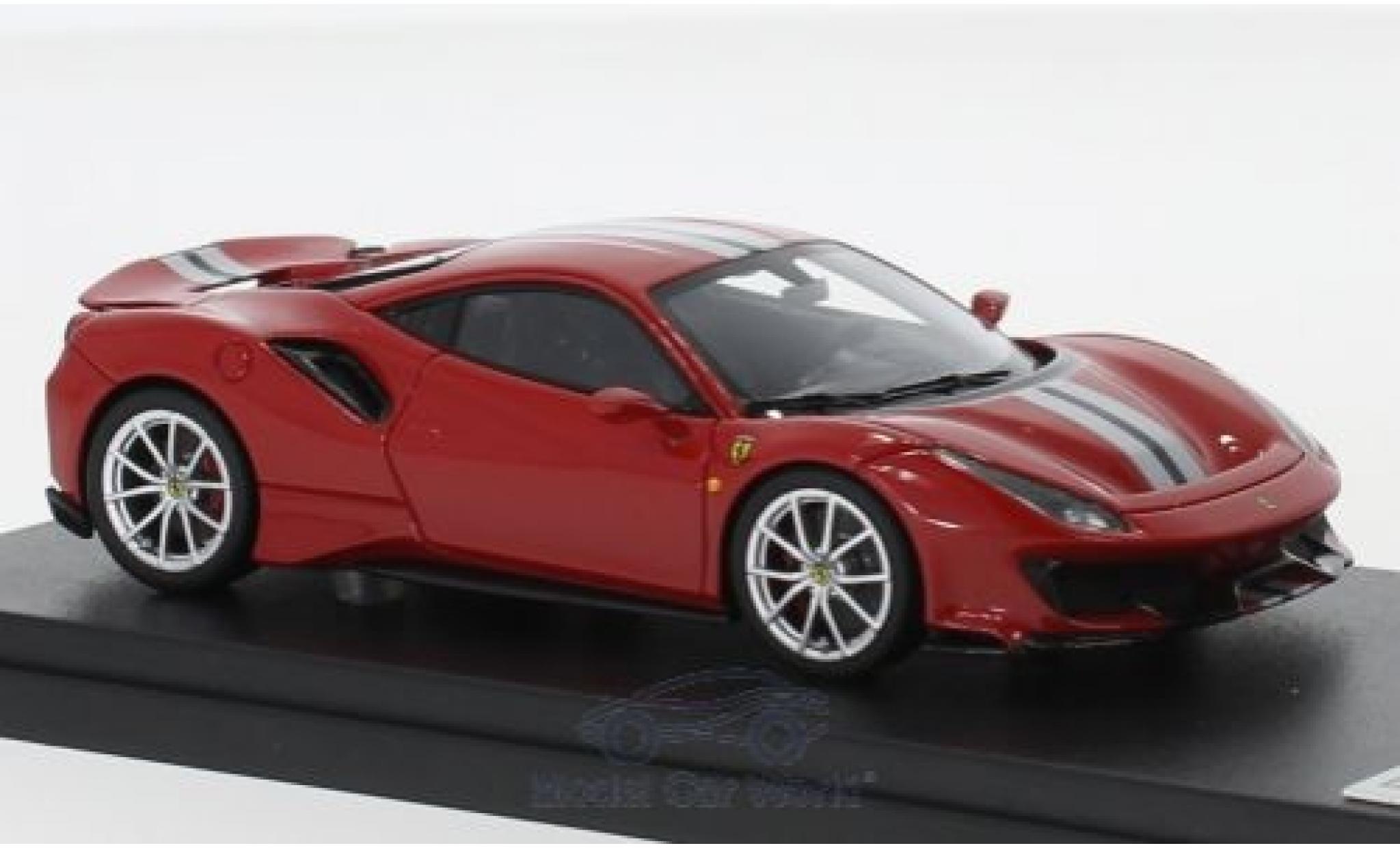 Ferrari 488 1/43 Look Smart Pista rood/grijs 2018 modelauto