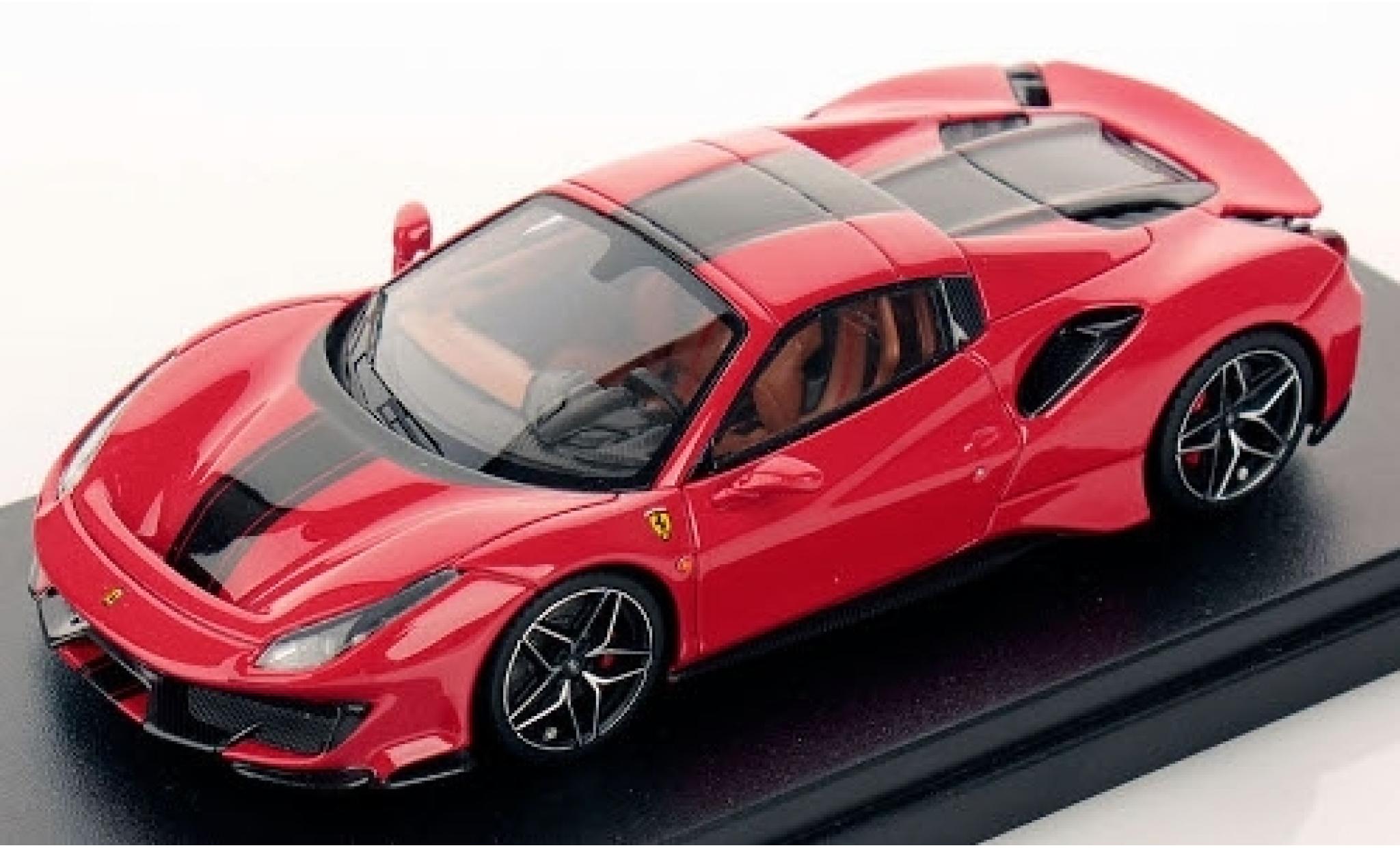 Ferrari 488 1/43 Look Smart Pista Spider Hardtop rood/zwart 2018 modelauto
