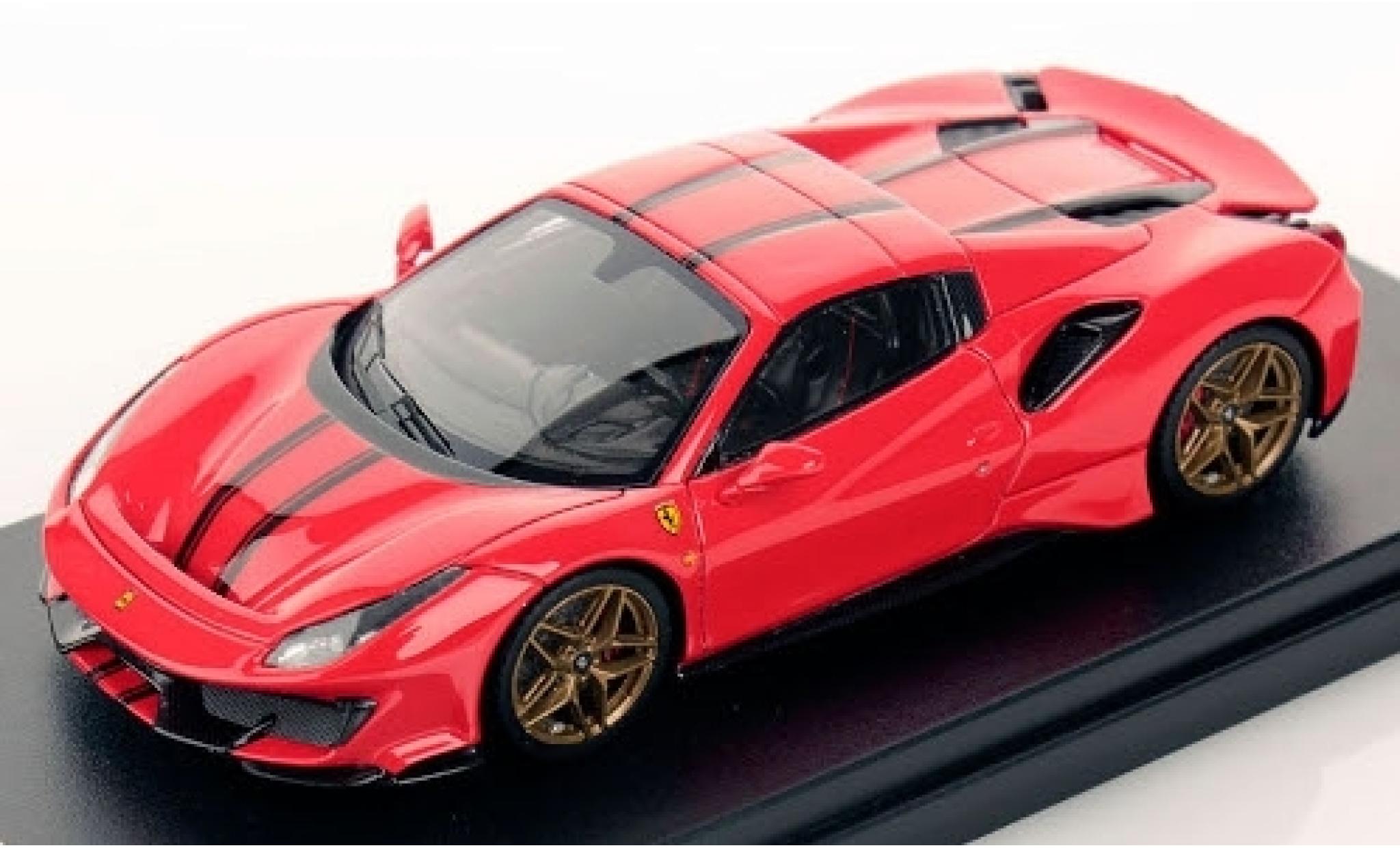 Ferrari 488 1/43 Look Smart Pista Spider Hardtop rood/zwart 2018 modelauto
