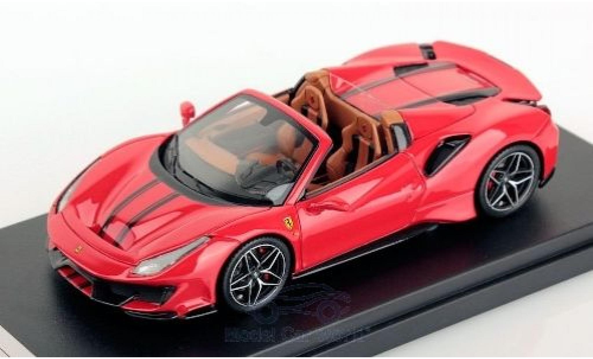 Ferrari 488 1/43 Look Smart Pista Spider rood/zwart 2019 modelauto