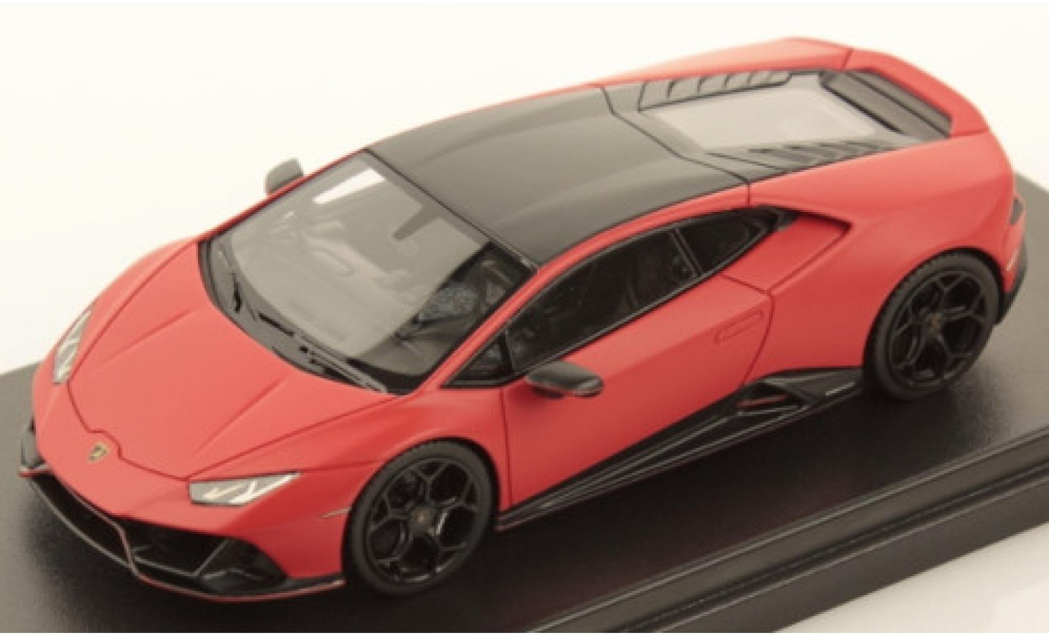 Lamborghini Huracan 1/43 Look Smart Evo Fluo Capsule matt-rood/matt-zwart modelauto