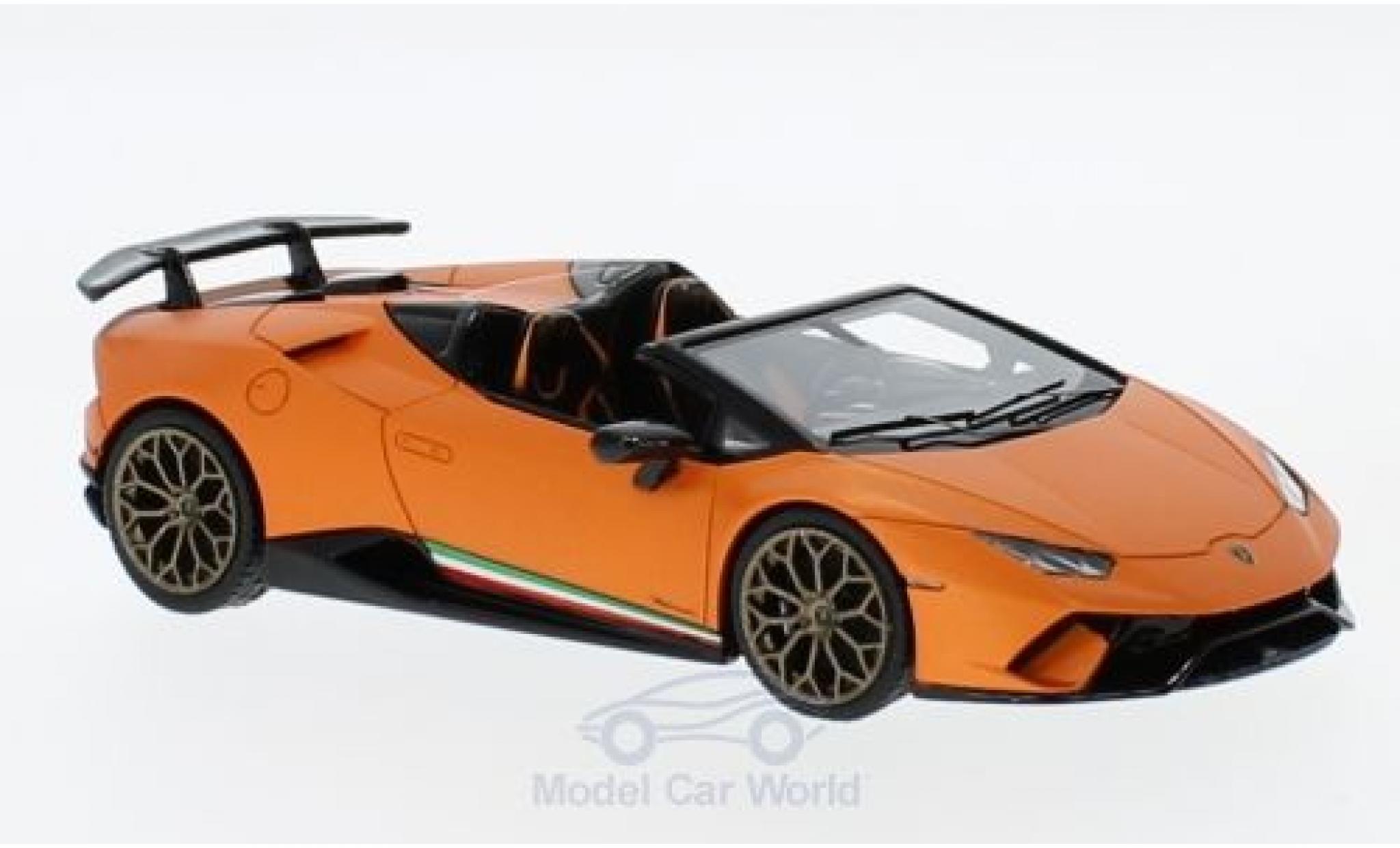 Lamborghini Huracan 1/43 Look Smart Performante Spyder matt-oranje modelauto