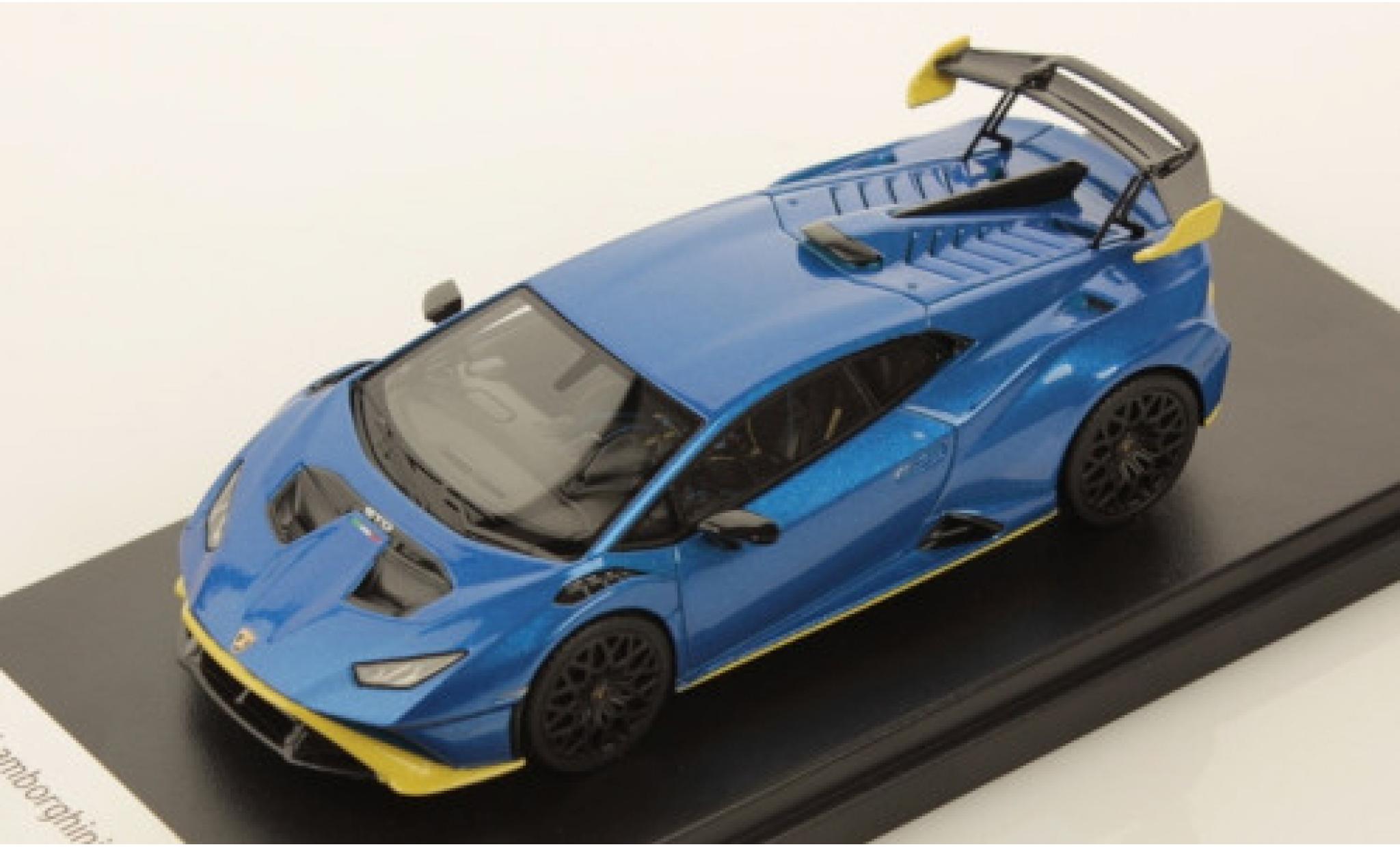 Lamborghini Huracan 1/43 Look Smart STO metallic blauw/geel 2021 modelauto