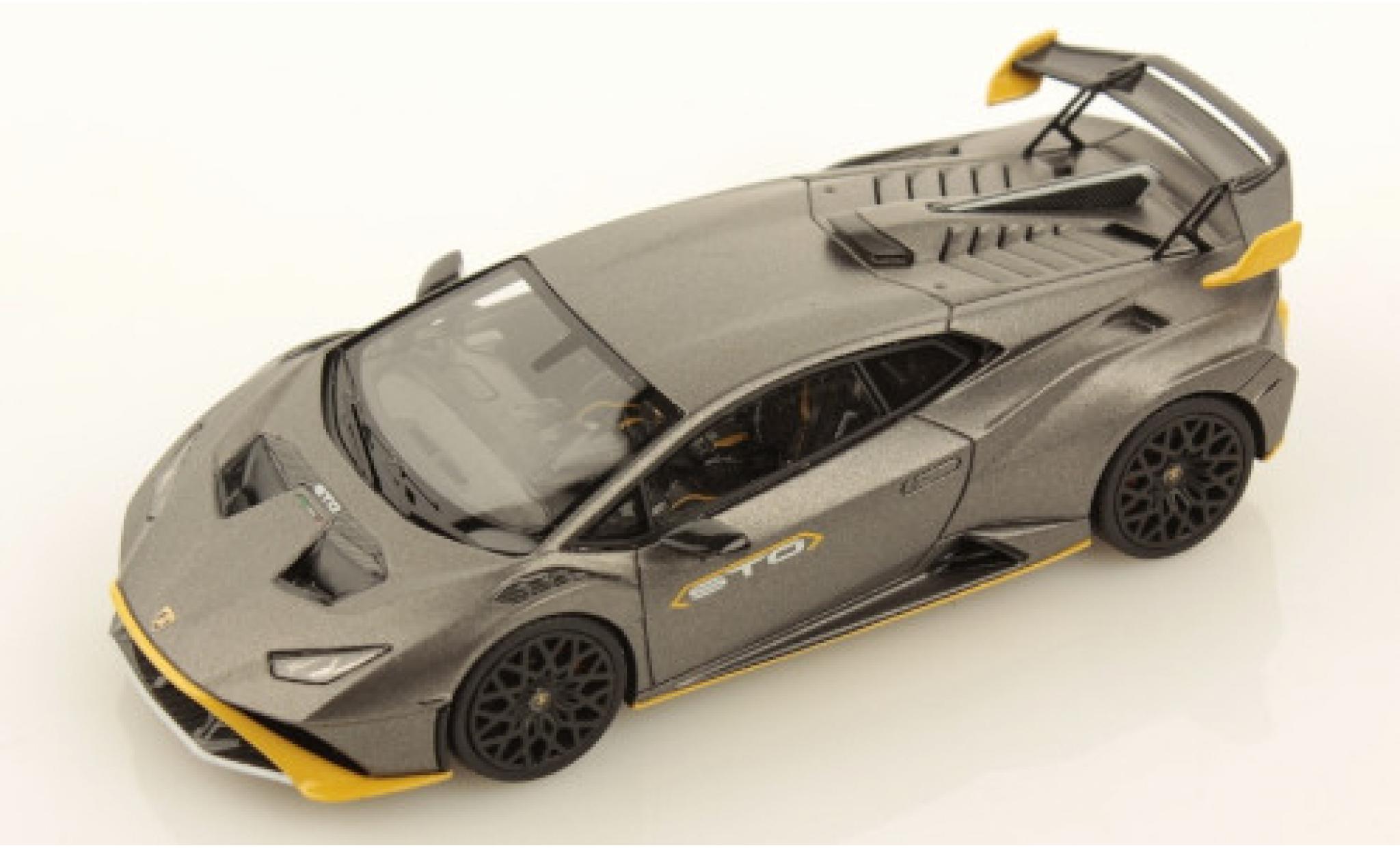 Lamborghini Huracan 1/43 Look Smart STO matt-grijs/geel 2021 modelauto