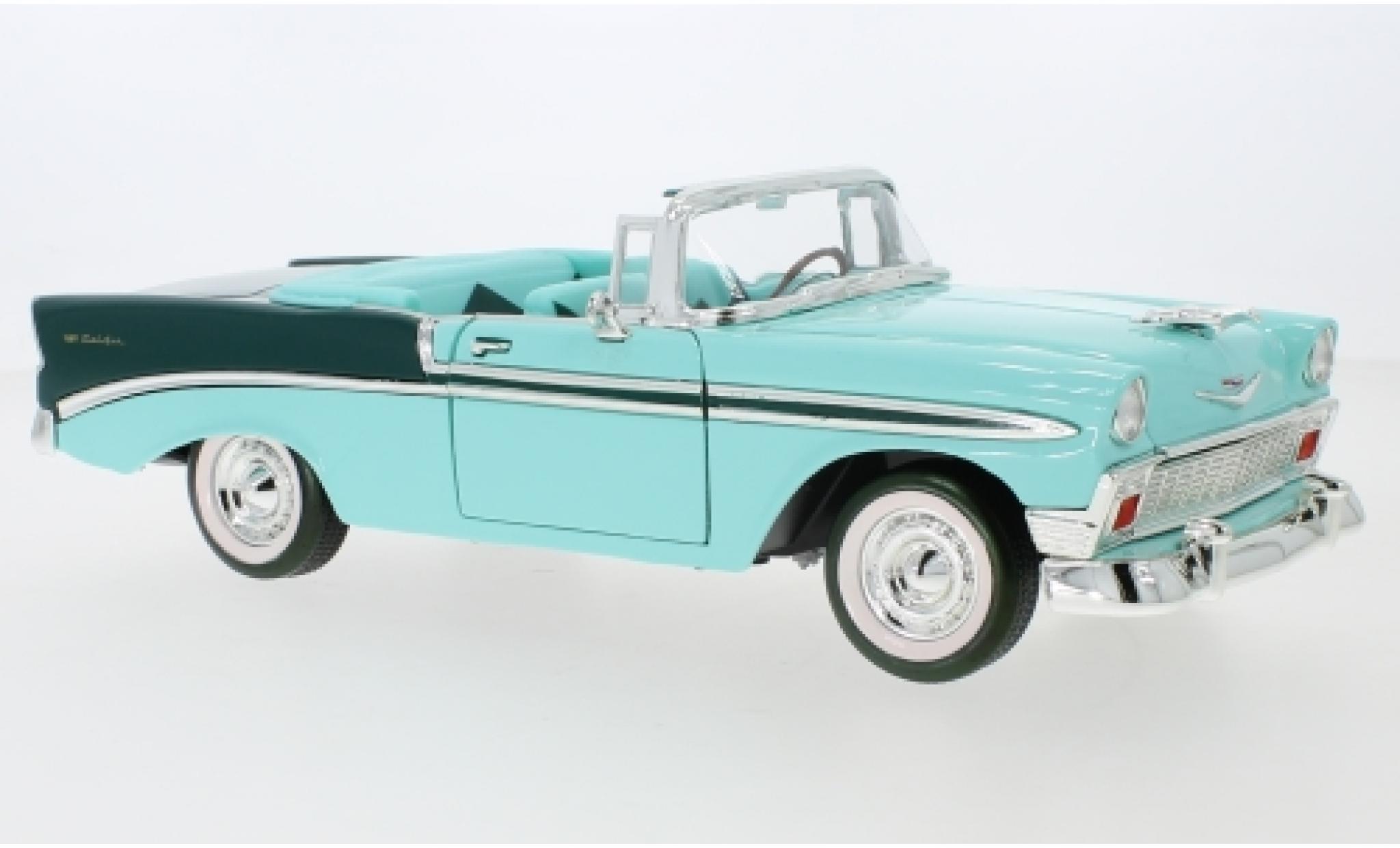 Chevrolet Bel Air 1/18 Lucky Die Cast Cabriolet t&uuml;rkis/groen 1956 modelauto