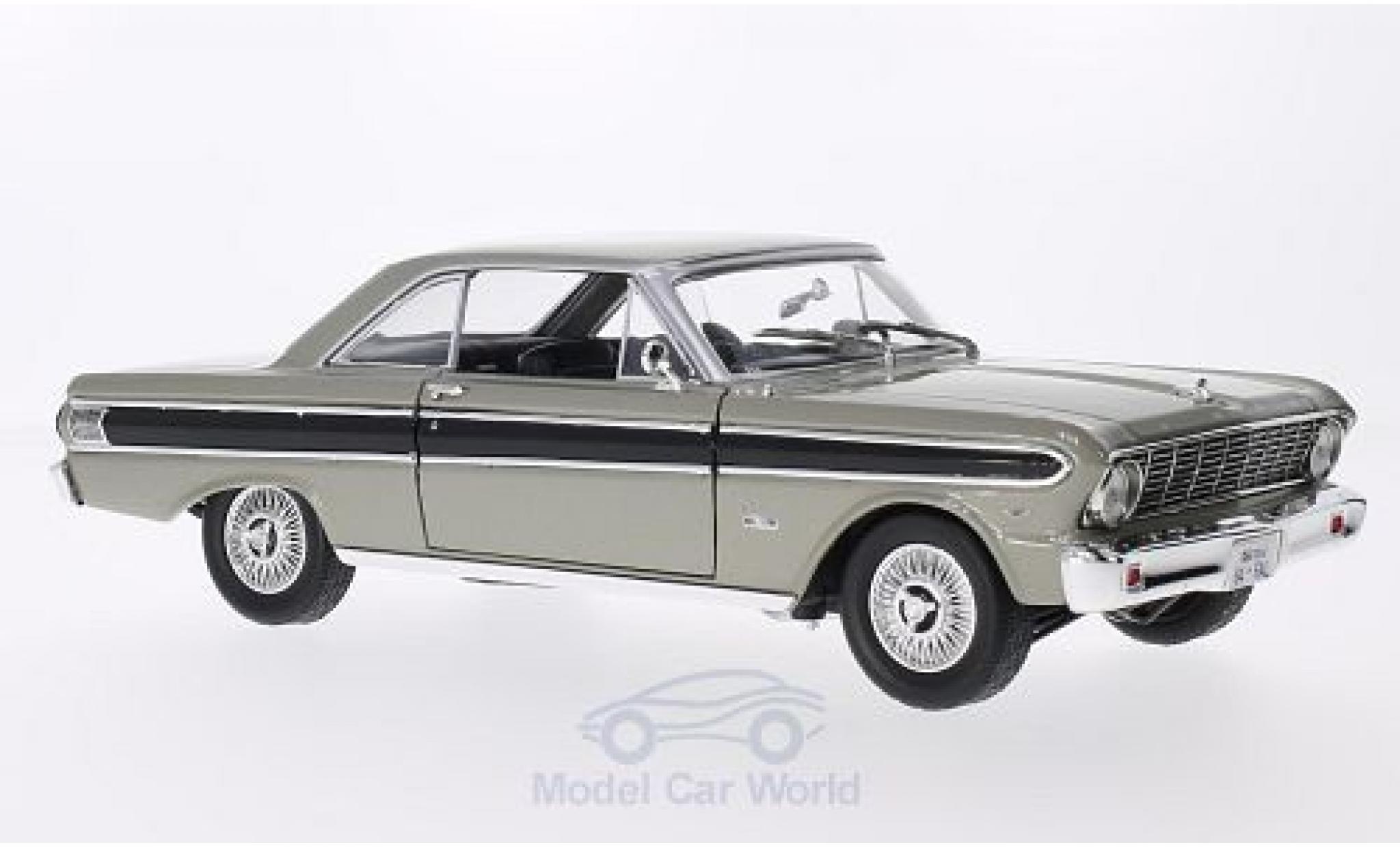 Ford Falcon 1/18 Lucky Die Cast metallic grijs/zwart 1964 modelauto