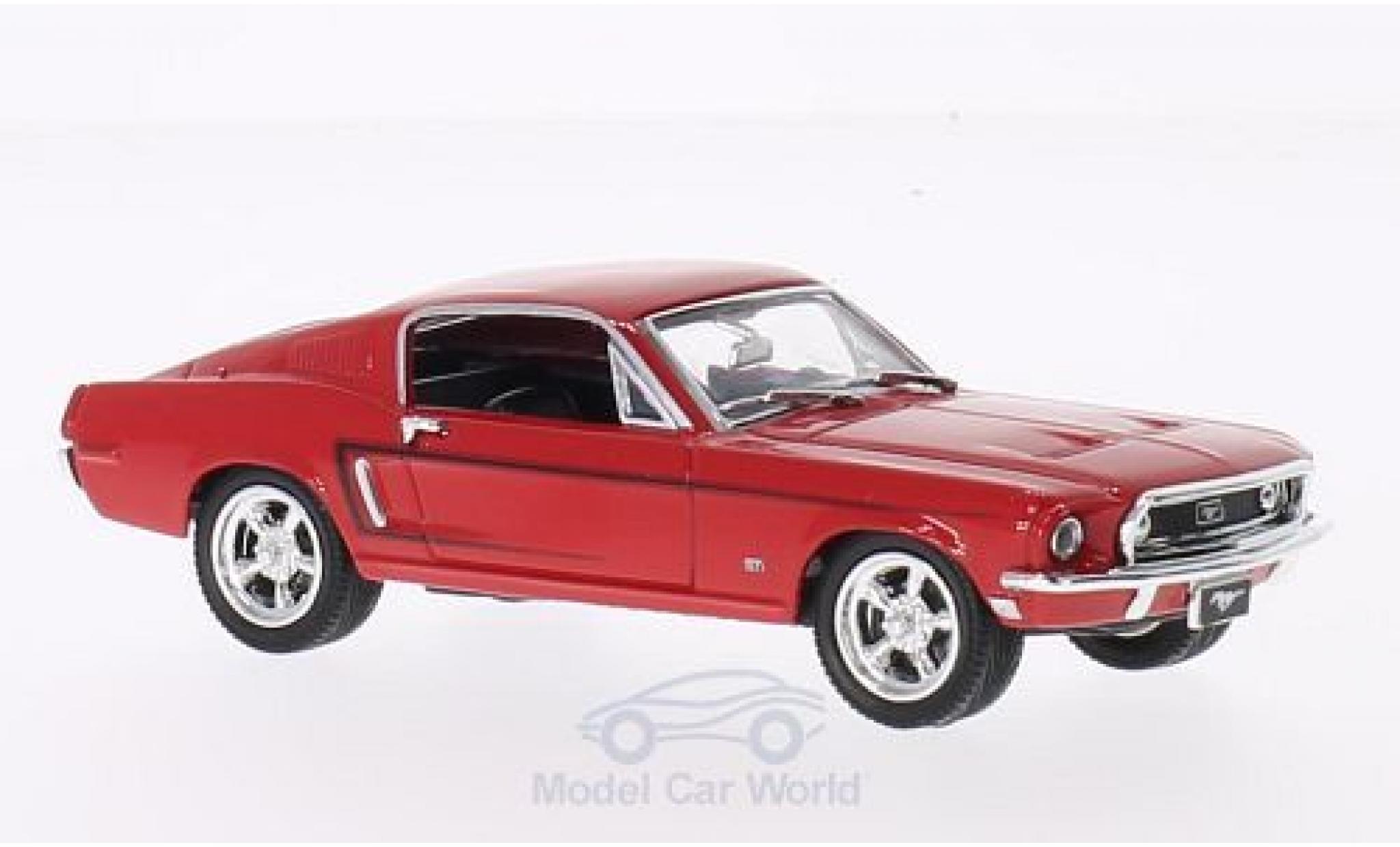 Ford Mustang GT 1/43 Lucky Die Cast GT 2+2 Fastback rood 1968 modelauto