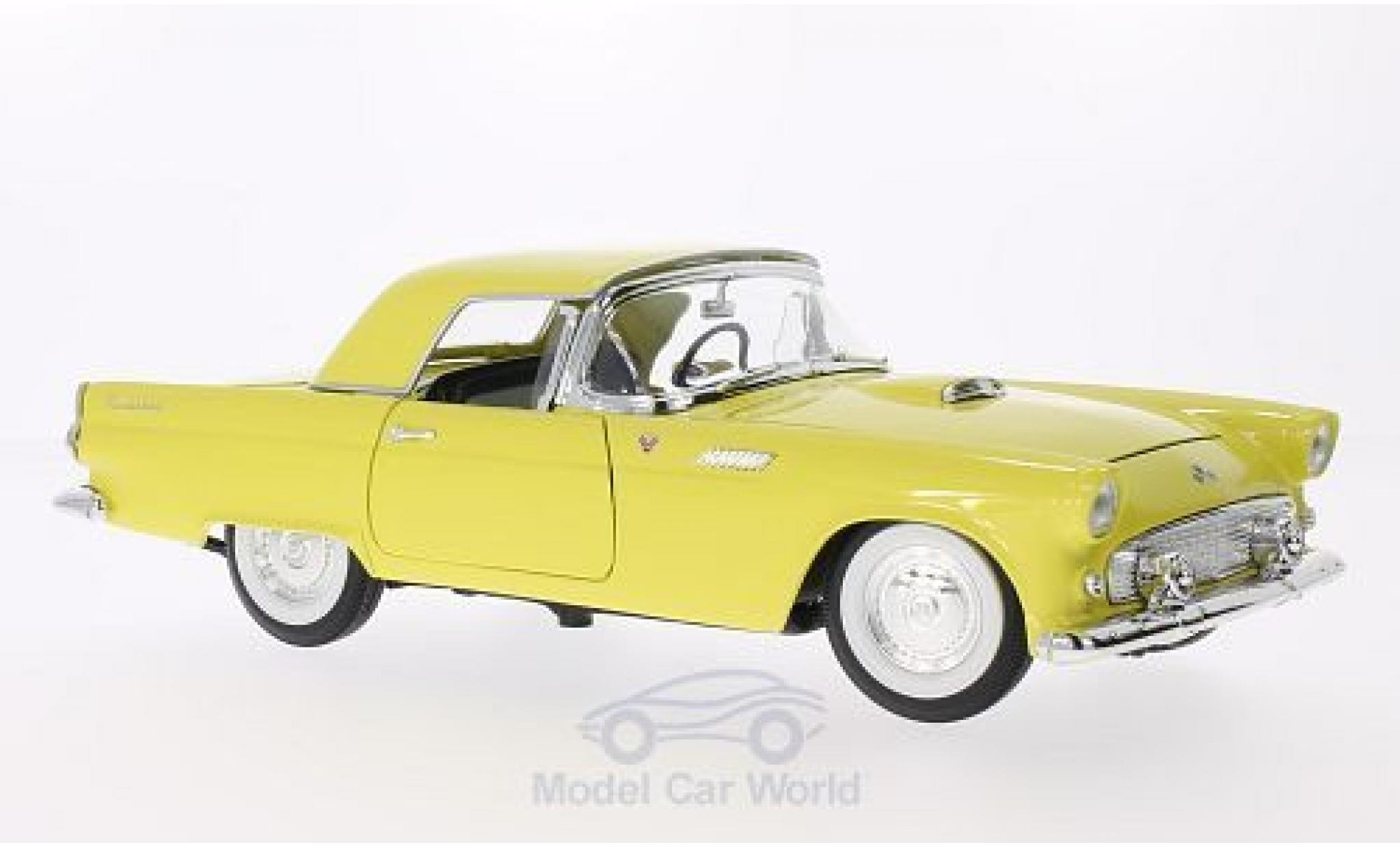 Ford Thunderbird 1955 1/18 Lucky Die Cast geel 1955 modelauto