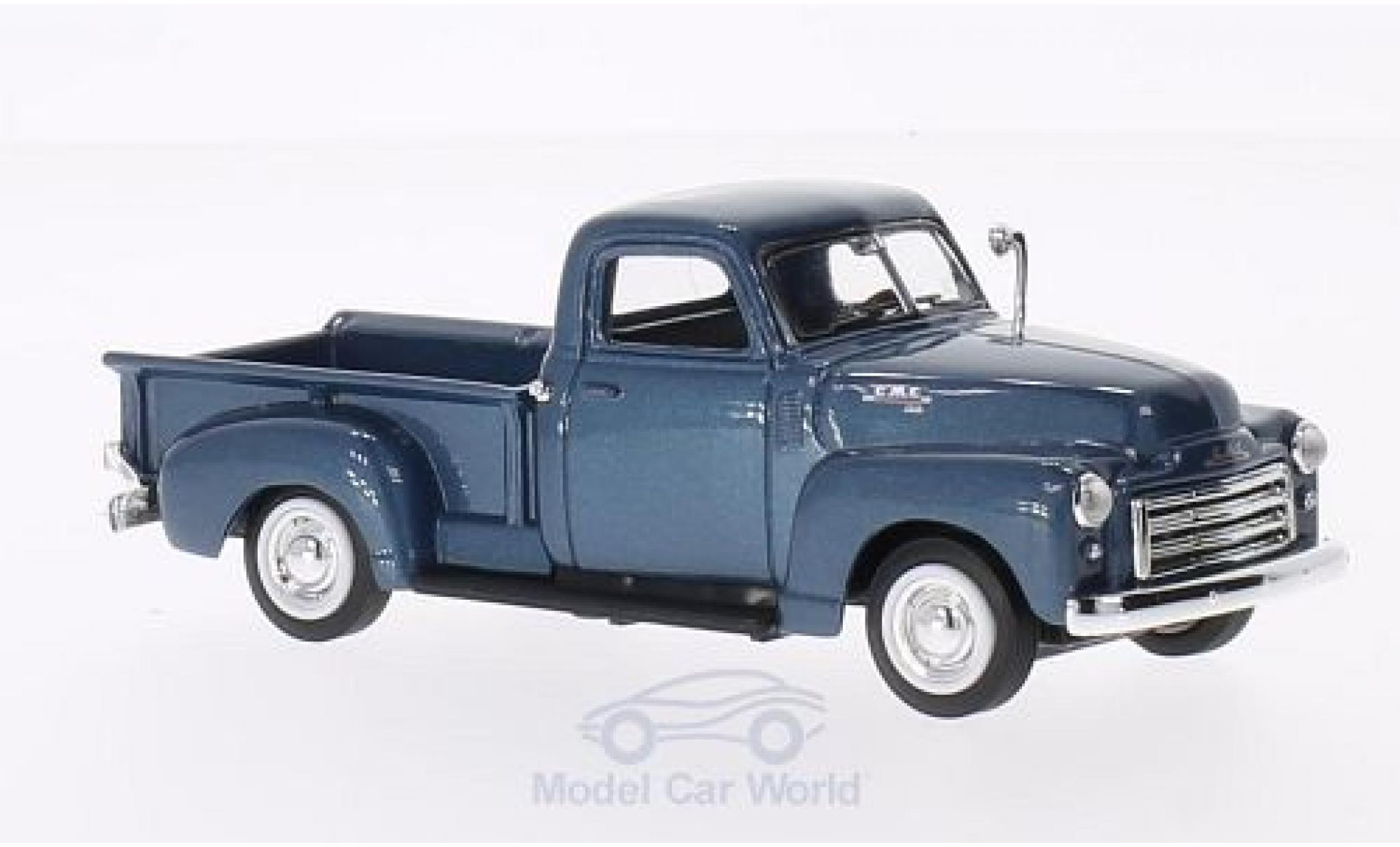 GMC Pick up 1/43 Lucky Die Cast Pick Up metallic blauw 1950 ohne Vitrine modelauto