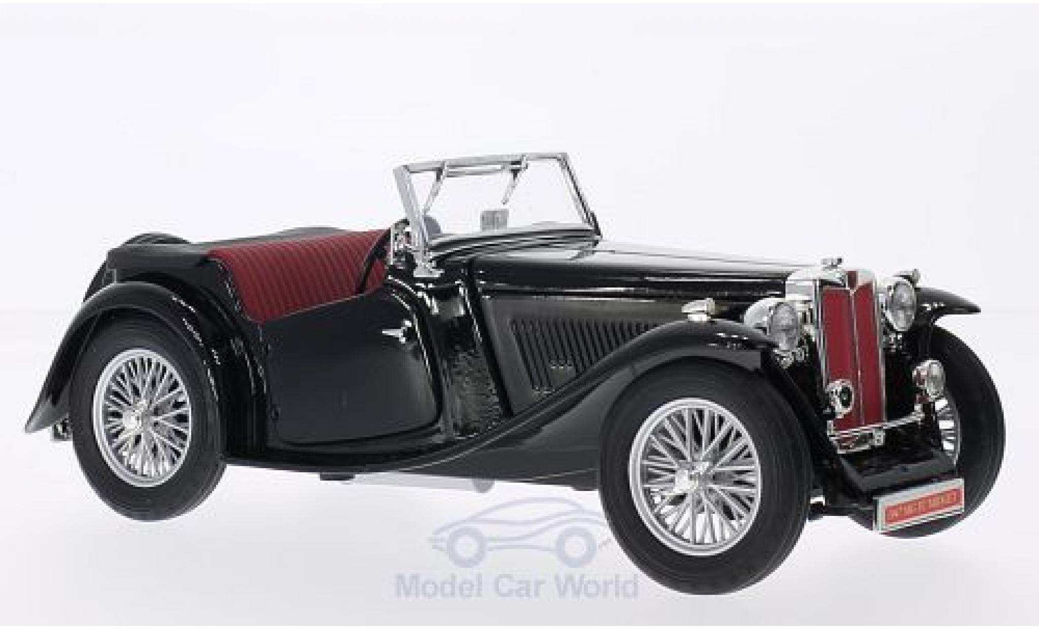 MG TC 1/18 Lucky Die Cast Midget zwart RHD 1947 Verdeck liegt bei modelauto