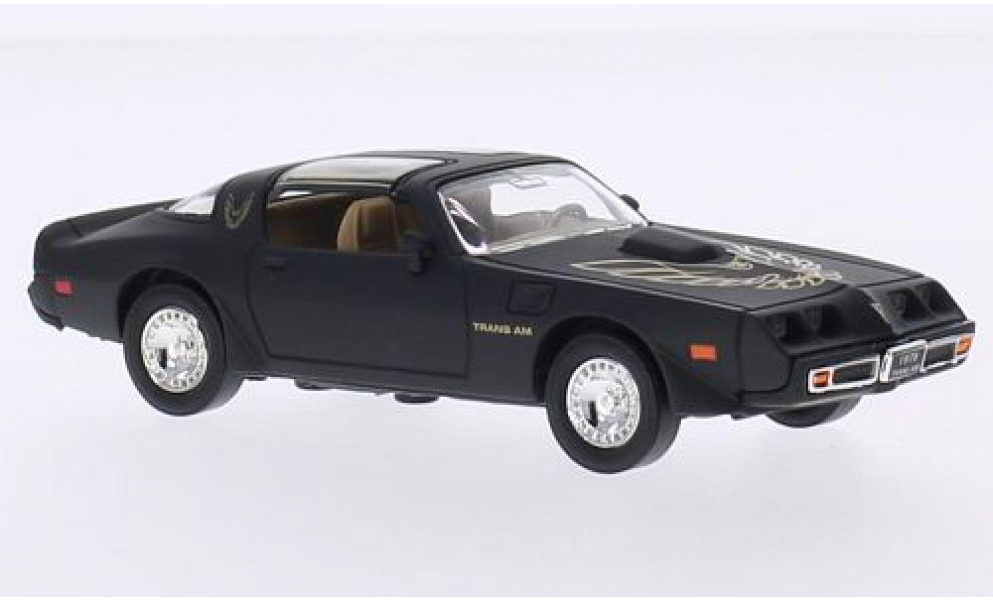 Pontiac Firebird 1/43 Lucky Die Cast Trans Am matt-zwart/Dekor 1979 sans Vitrine modelauto