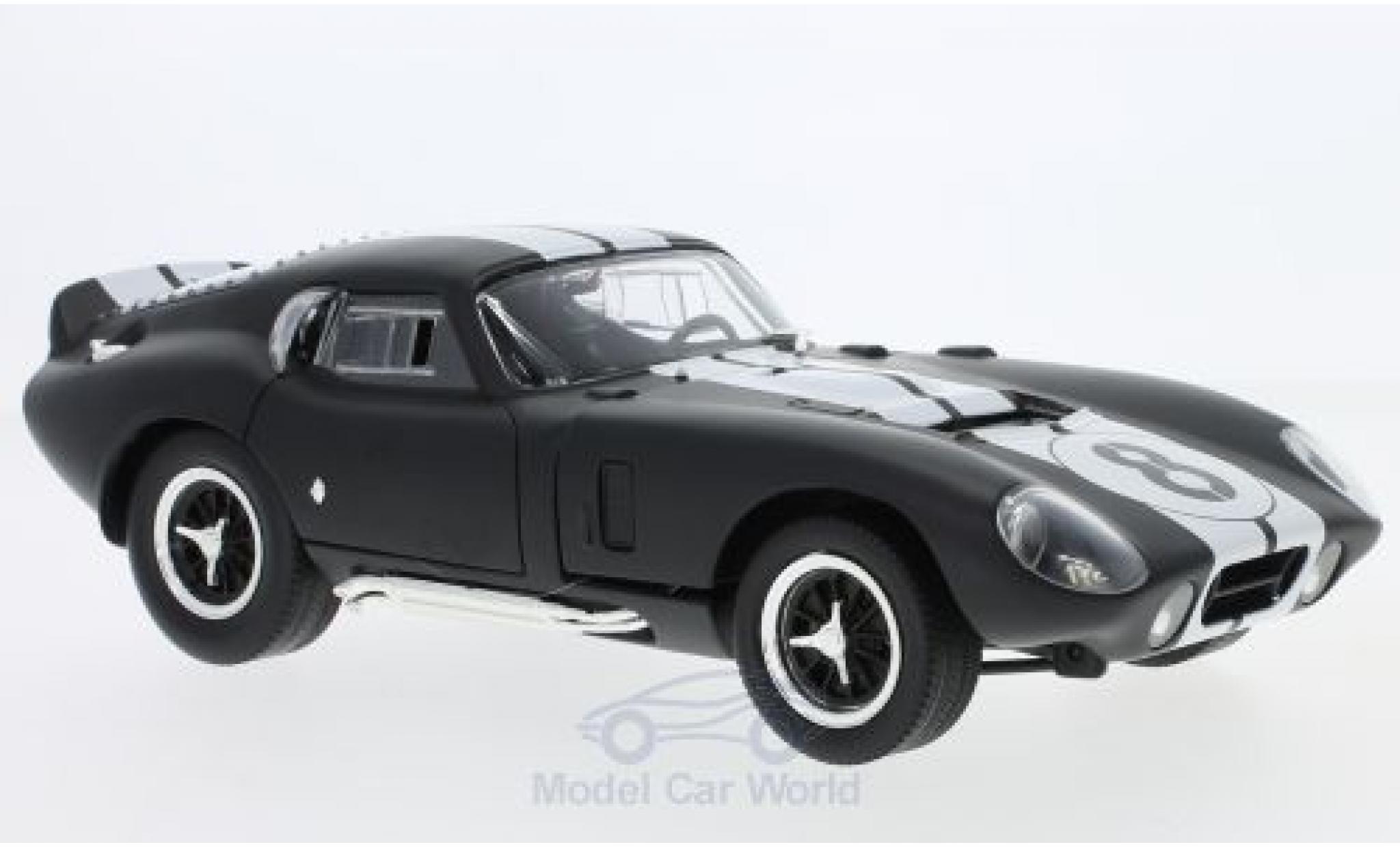 Shelby Cobra 1/18 Lucky Die Cast Daytona Coupe matt-zwart/wit 1965 modelauto