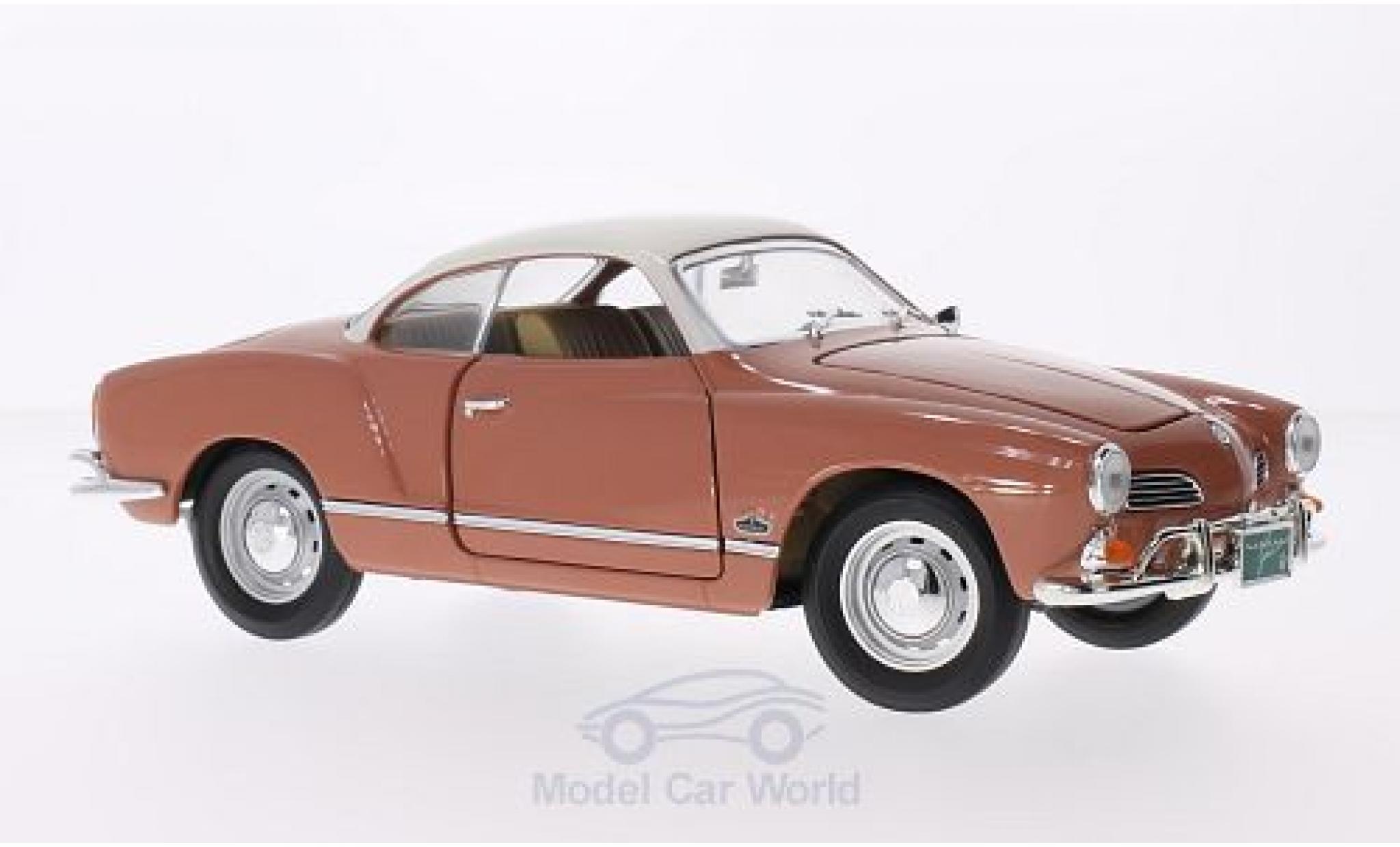 Volkswagen Karmann 1/18 Lucky Die Cast Ghia bruin/wit 1966 modelauto