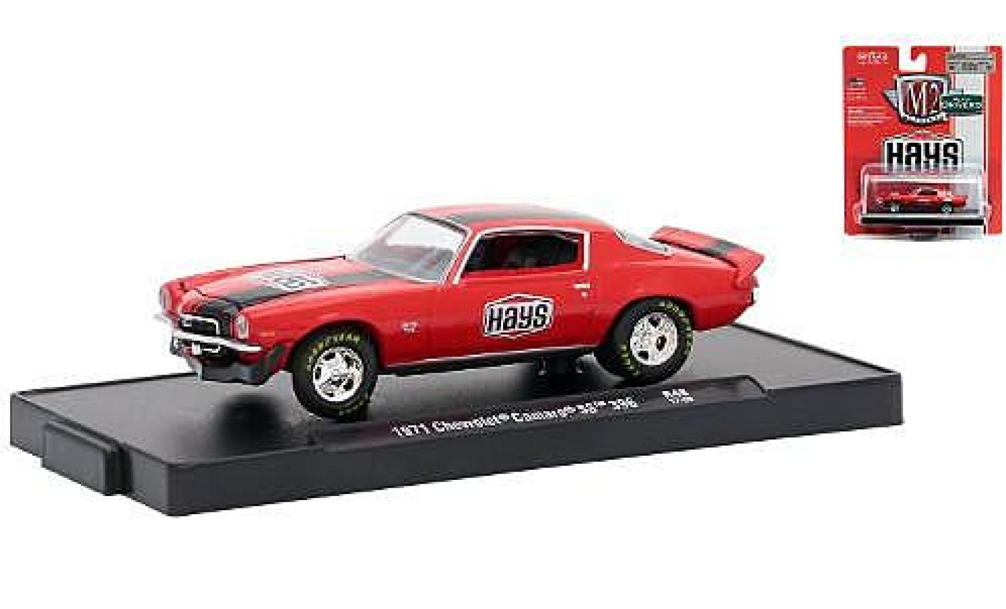 Chevrolet Camaro 1/64 M2 Machines SS 396 rood/zwart Hays 1971 modelauto