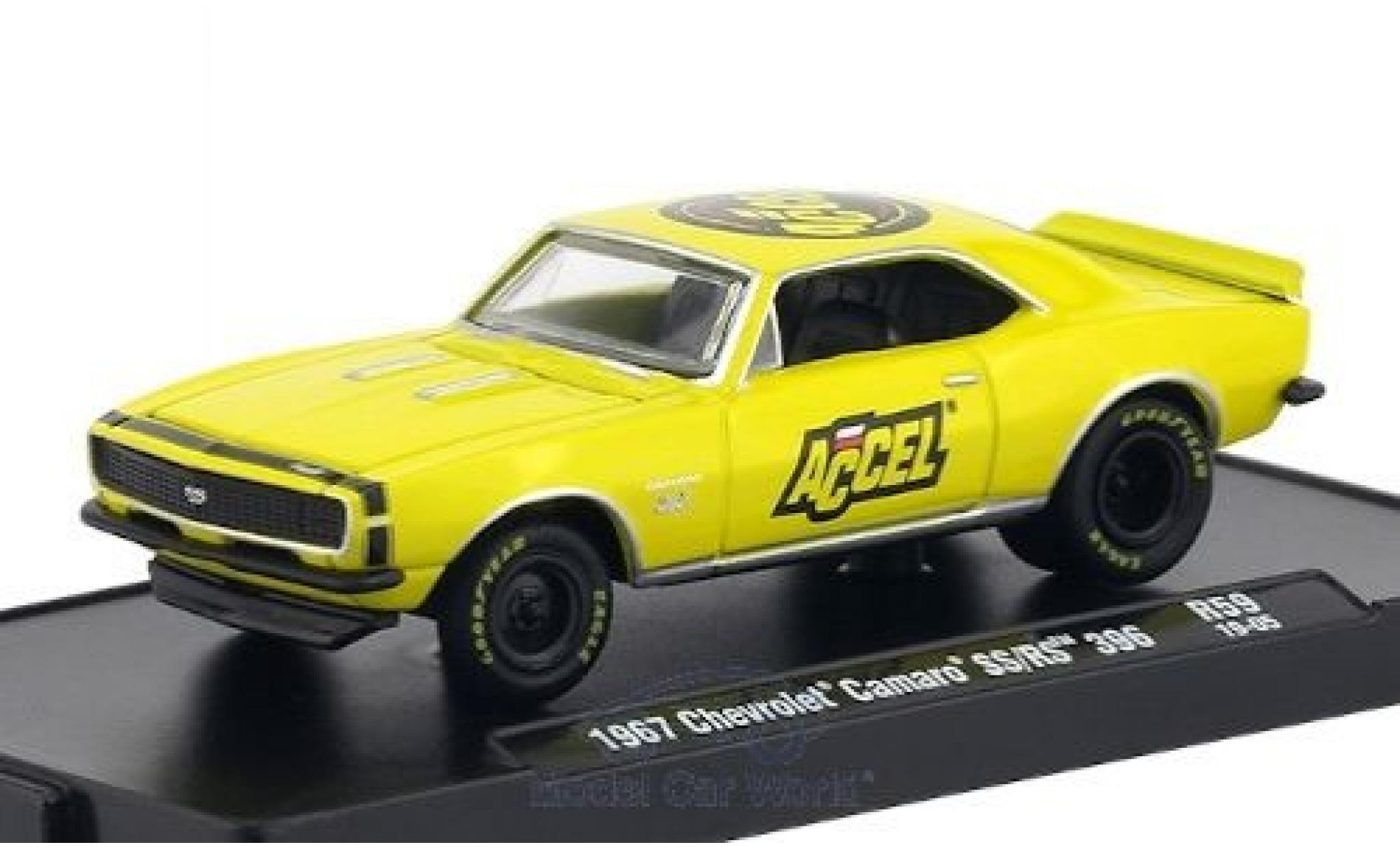 Chevrolet Camaro 1/64 M2 Machines SS/RS 396 geel/zwart ACCEL 1967 modelauto