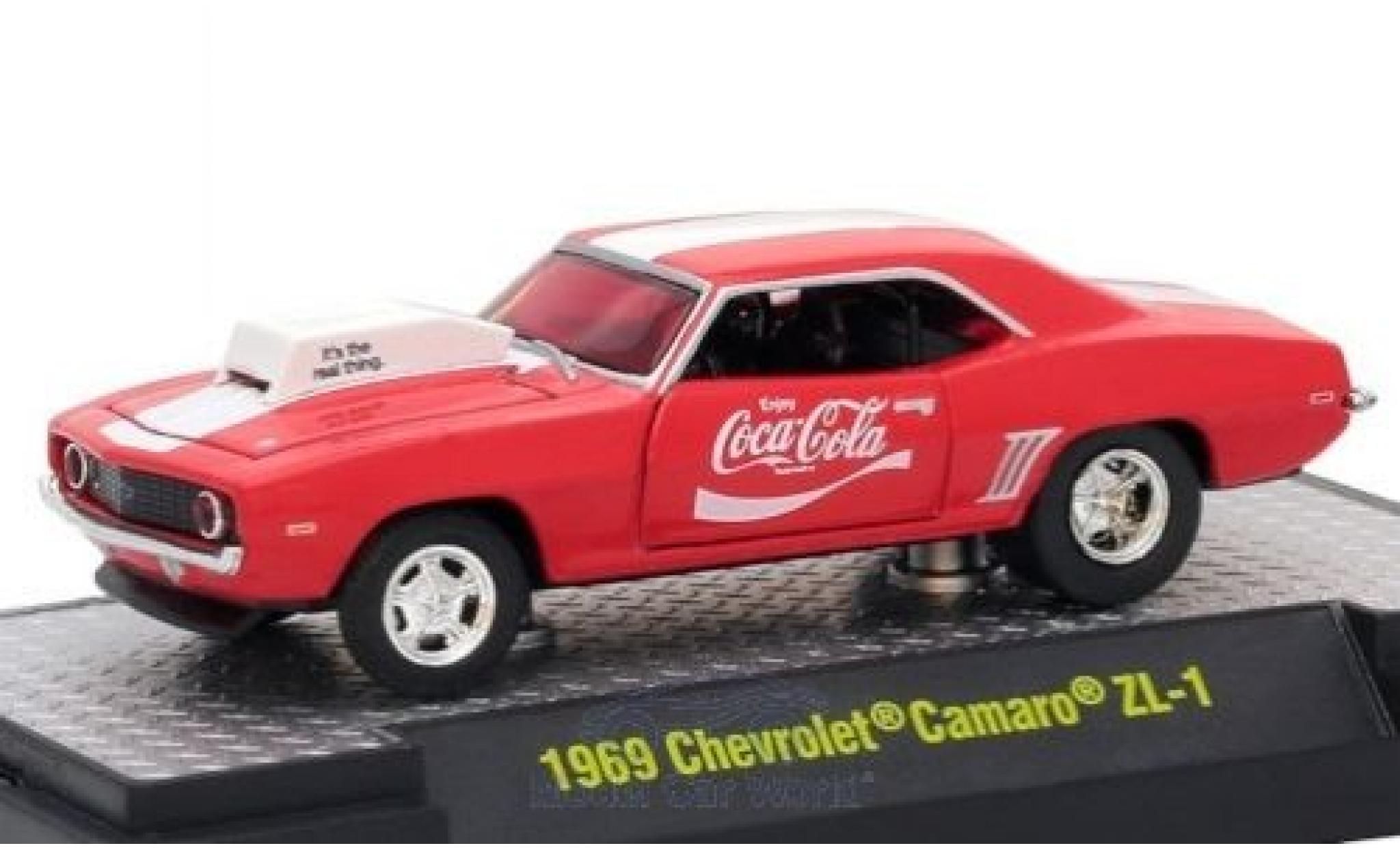 Chevrolet Camaro ZL1 1/64 M2 Machines ZL1 rood/wit Coca Cola 1969 modelauto