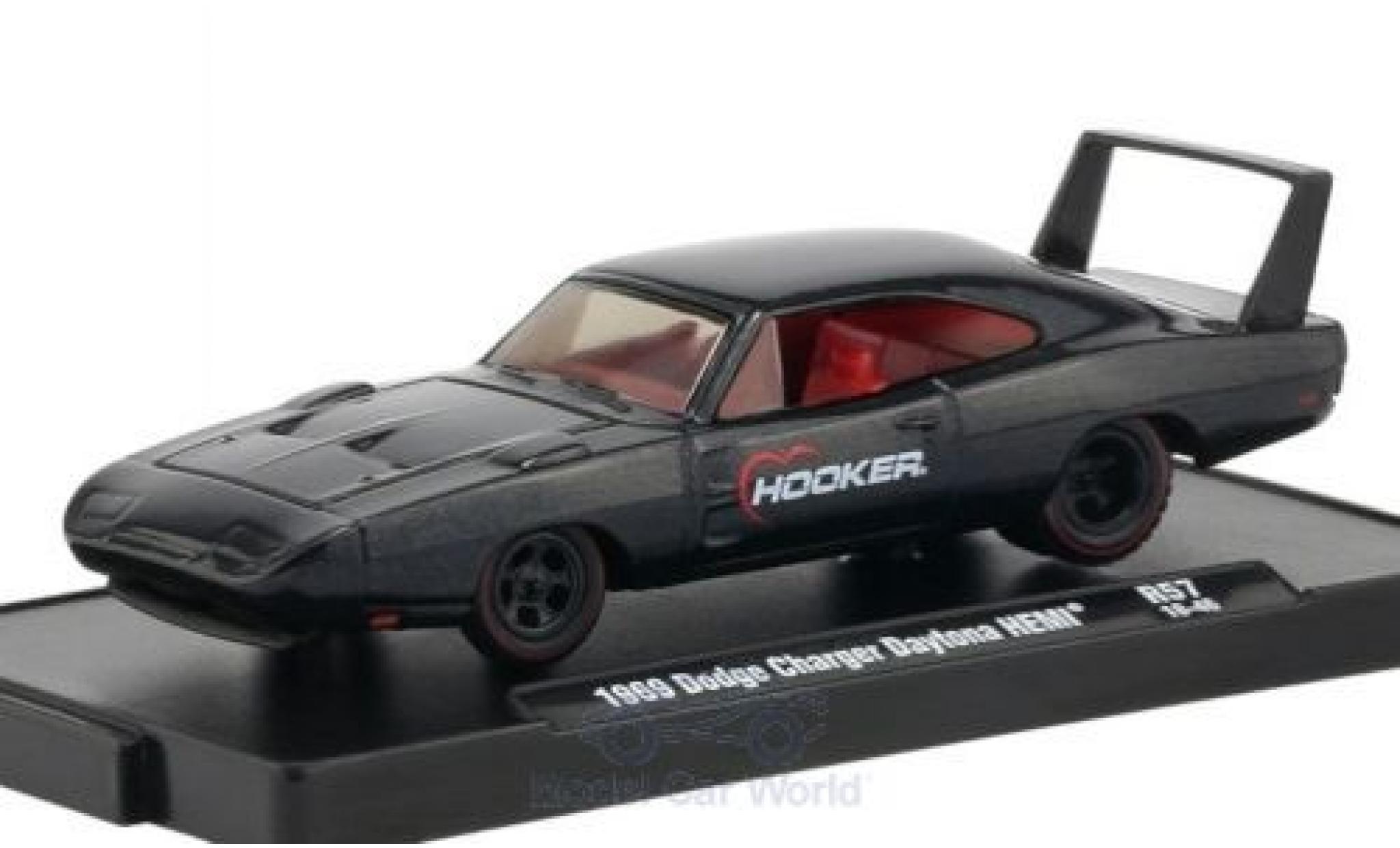 Dodge Charger 1/64 M2 Machines Daytona HEMI metallic anthrazit Hooker 1969 modelauto