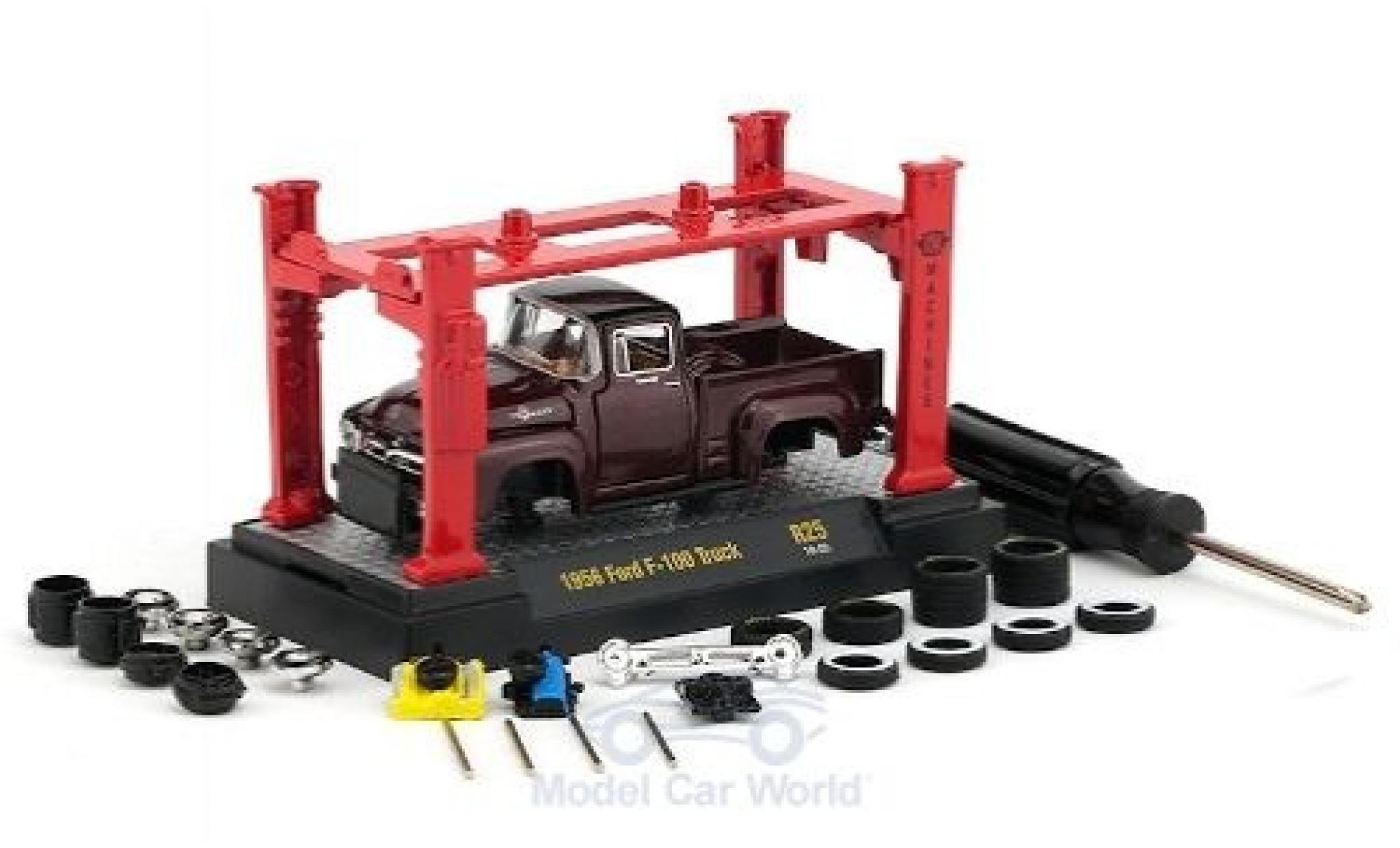 Ford F-1 1/64 M2 Machines 00 metallic rood 1956 Model-Kit Bausatz inklusive 4 Ersatzr&auml;dern modelauto