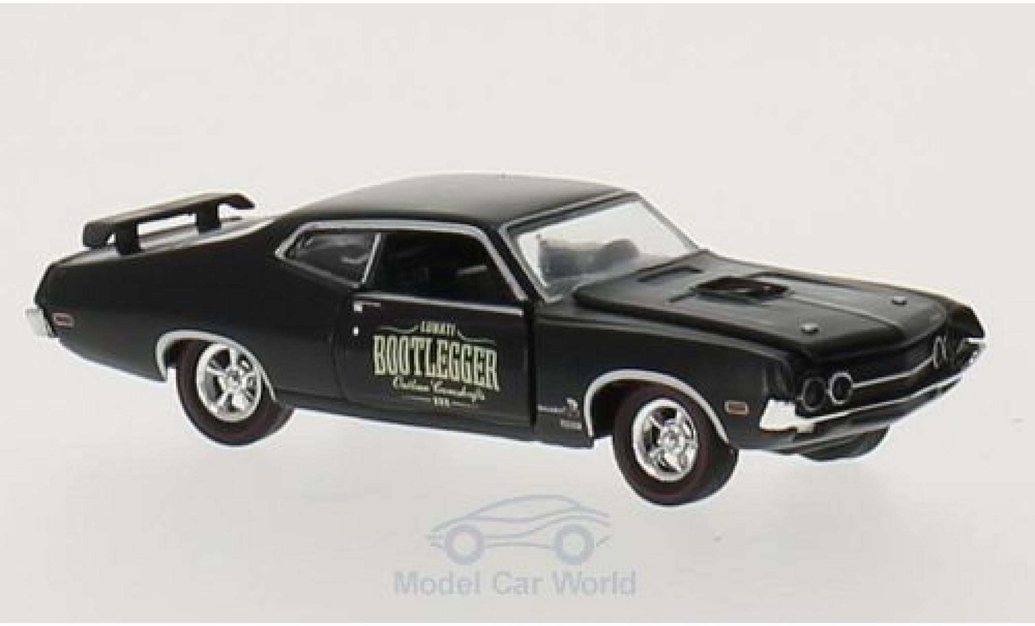 Ford Torino 1/64 M2 Machines Cobra zwart Bootlegger 1970 modelauto
