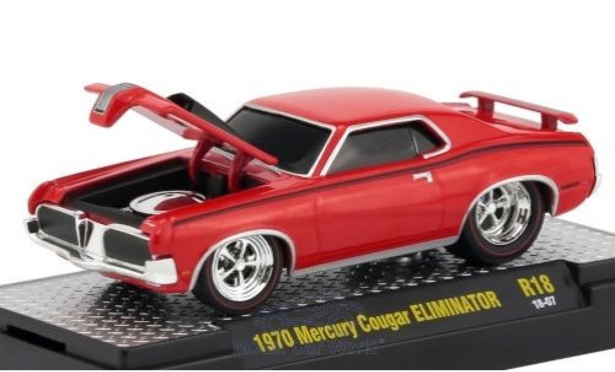 Mercury Cougar 1/18 M2 Machines Eliminator rood/zwart 1970 modelauto