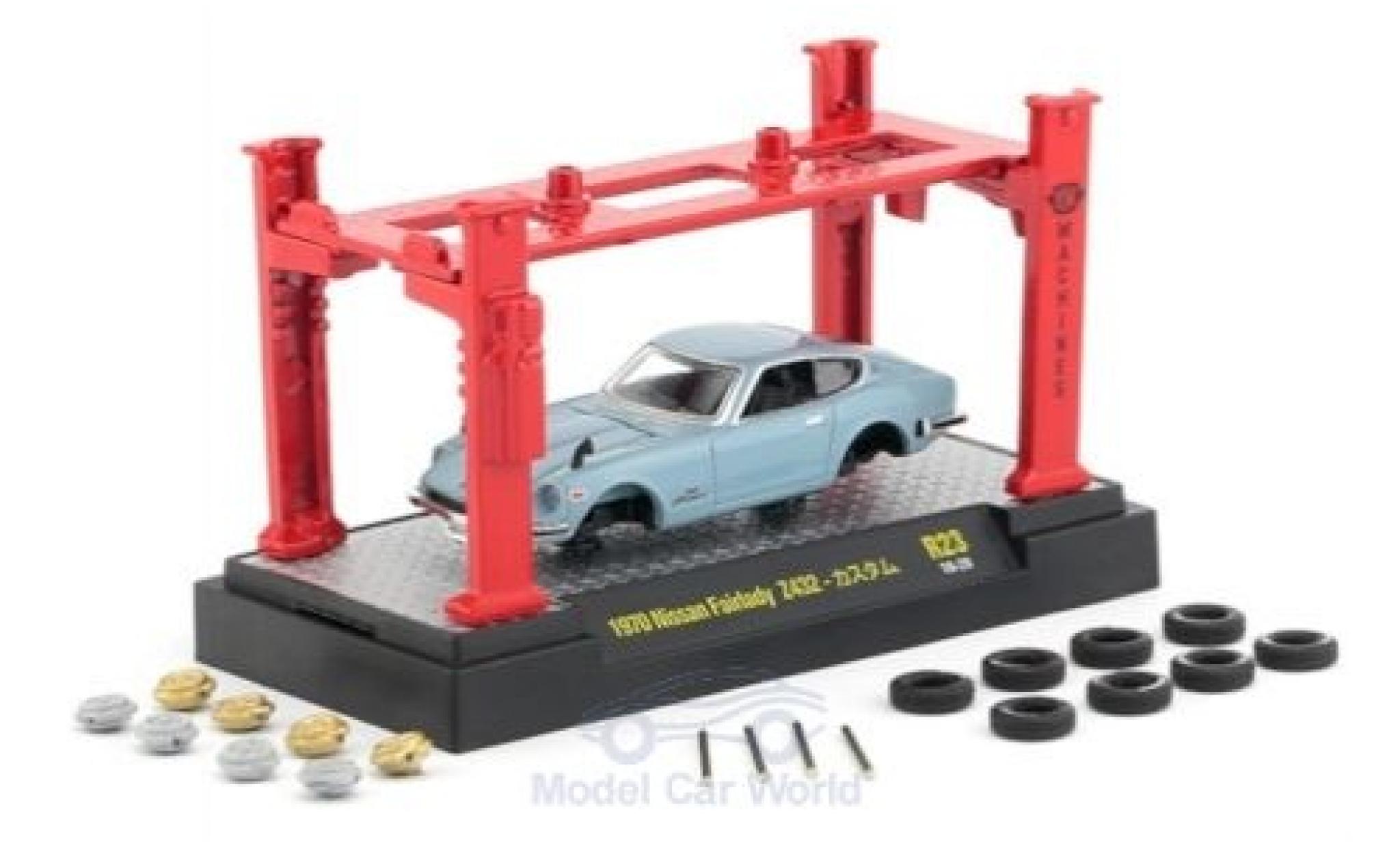 Nissan Fairlady Z 1/64 M2 Machines 432 blauw RHD 1970 Model-Kit Bausatz inklusive 4 Ersatzr&auml;dern modelauto