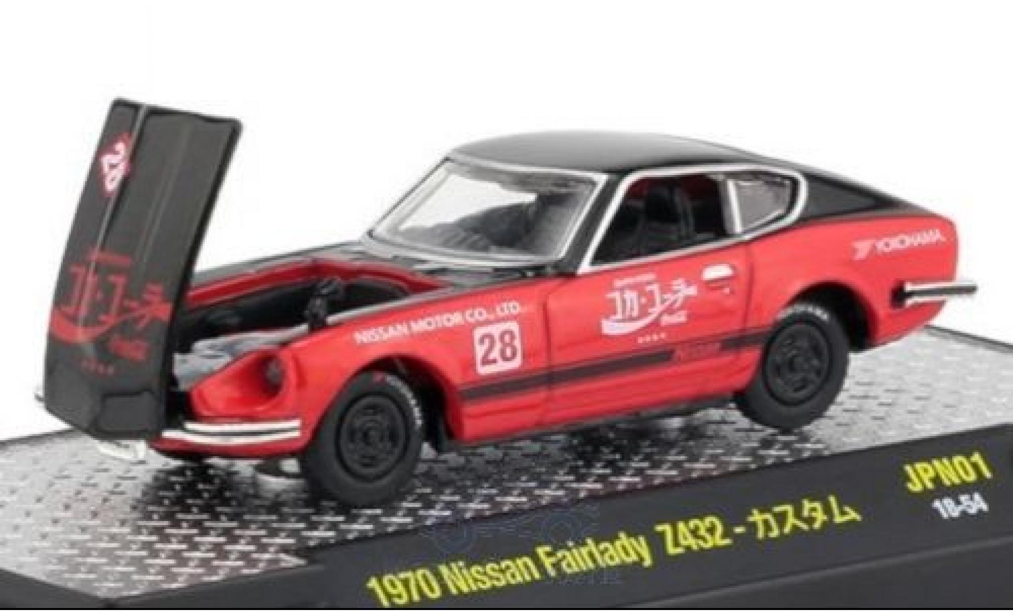 Nissan Fairlady Z Z432 1/64 M2 Machines 432 zwart/rood Coca Cola 1970 modelauto